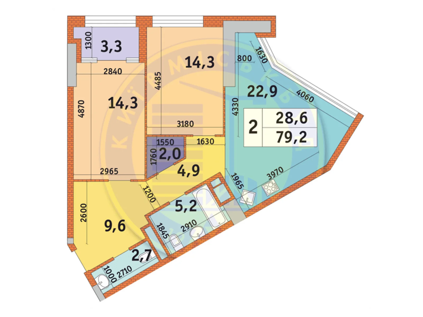 Продается 2-комнатная квартира 78.3 кв. м в Киеве, просп. Берестейский(Победы), 11Б - фото 1