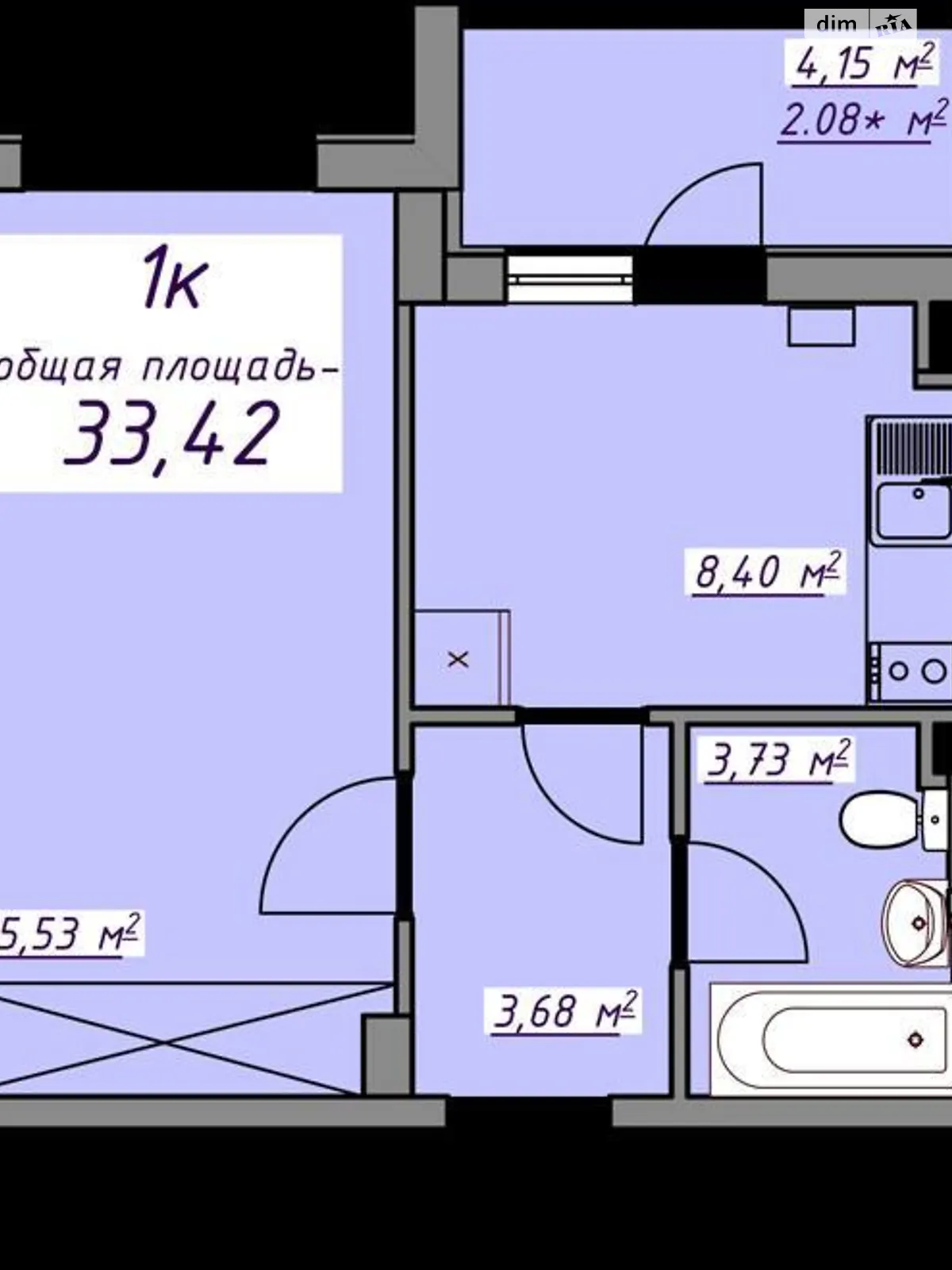 Продается 1-комнатная квартира 33 кв. м в Авангарде, ул. Европейская - фото 1