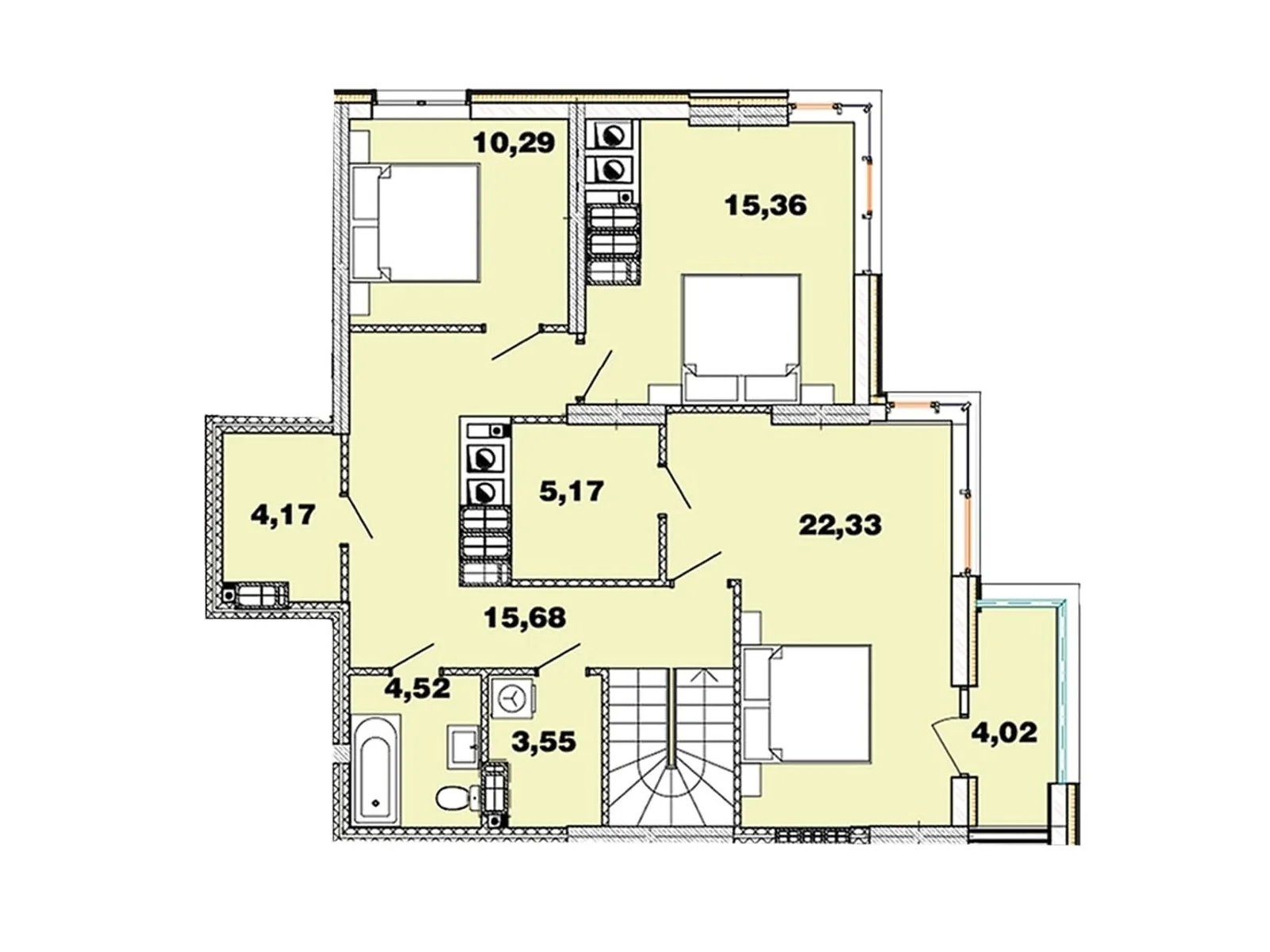 Продається 3-кімнатна квартира 127.92 кв. м у  - фото 2