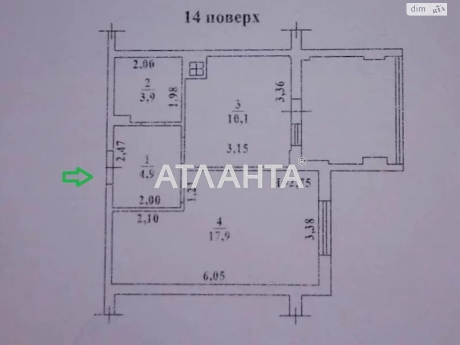 Продается 1-комнатная квартира 46 кв. м в Одессе, мас. Радужный, 24 - фото 1