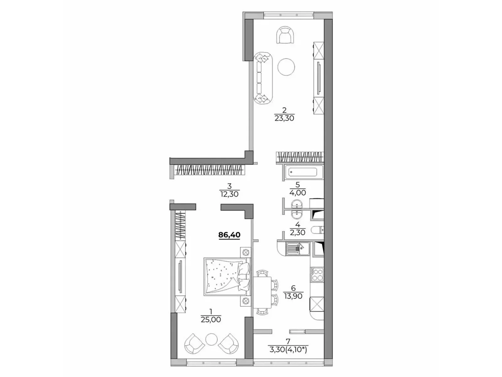 Продається 3-кімнатна квартира 85.8 кв. м у Одесі, Фонтанська дор., 118А - фото 1