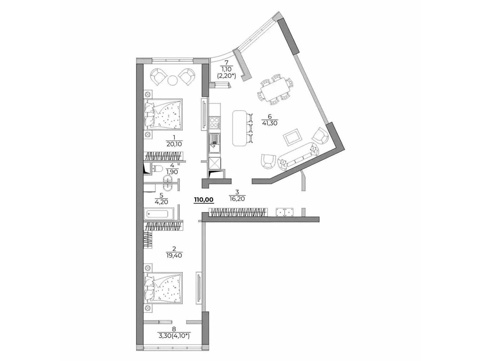 Продається 3-кімнатна квартира 109.1 кв. м у Одесі, Фонтанська дор., 118А - фото 1