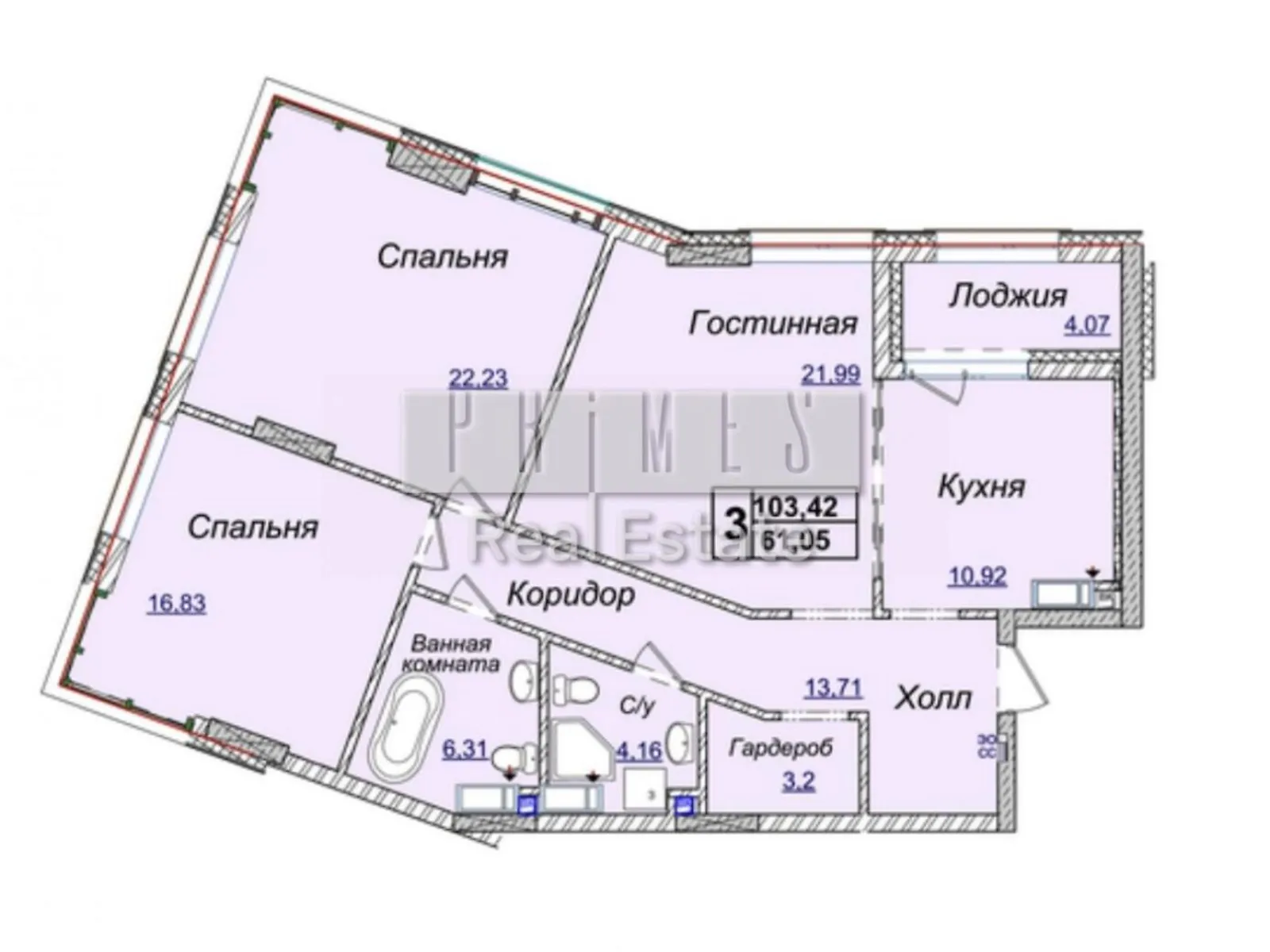 Продається 3-кімнатна квартира 103 кв. м у Києві, вул. Андрія Верхогляда(Драгомирова), 17Б - фото 1