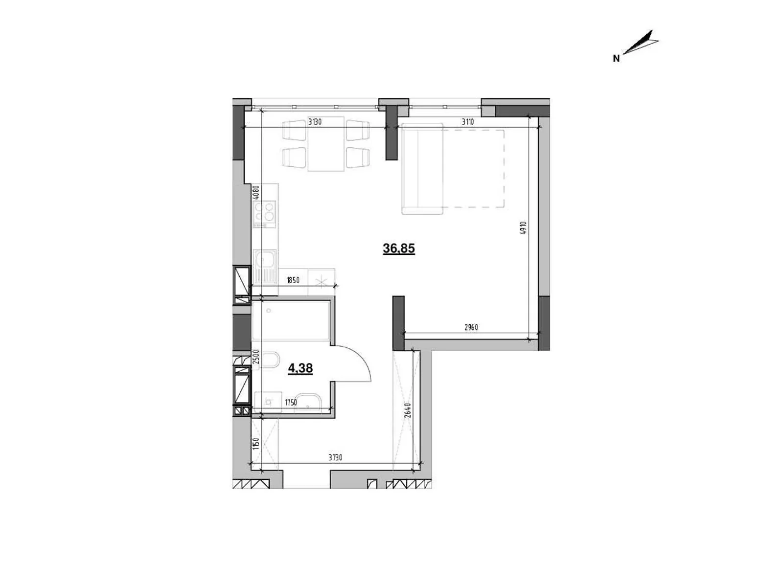 Продается 1-комнатная квартира 41.22 кв. м в Львове, цена: 49191 $ - фото 1