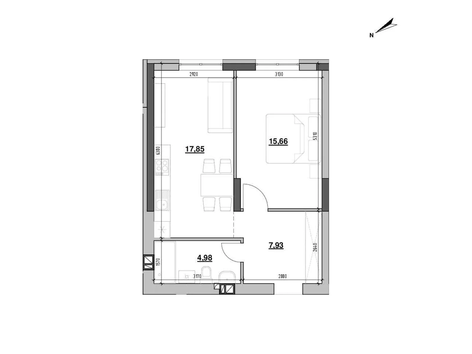 Продается 1-комнатная квартира 46.42 кв. м в Львове, ул. Рудненская, 8 - фото 1