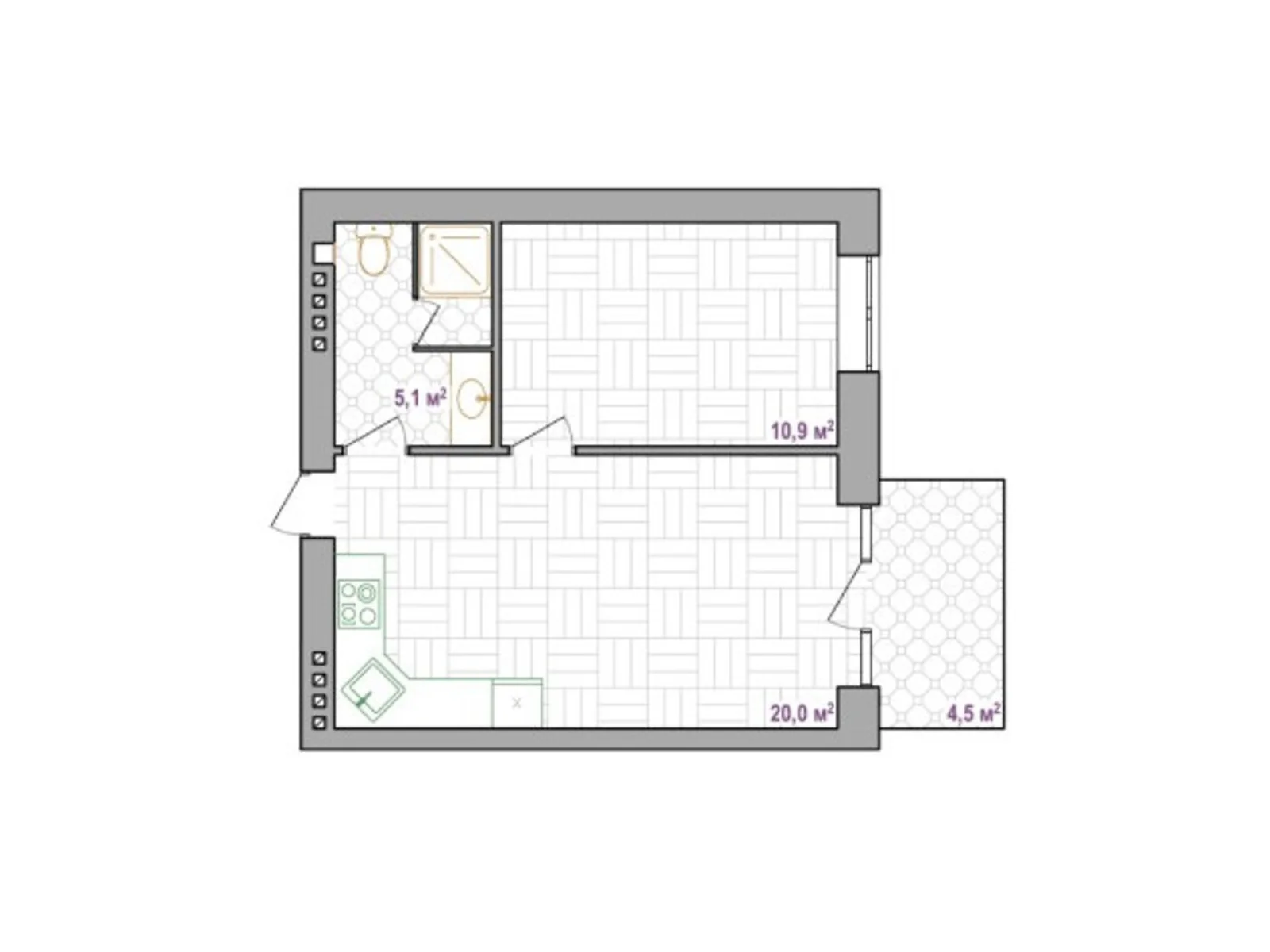 Продается 2-комнатная квартира 37.4 кв. м в Луке-Мелешковской, ул. Центральная, 2Б - фото 1