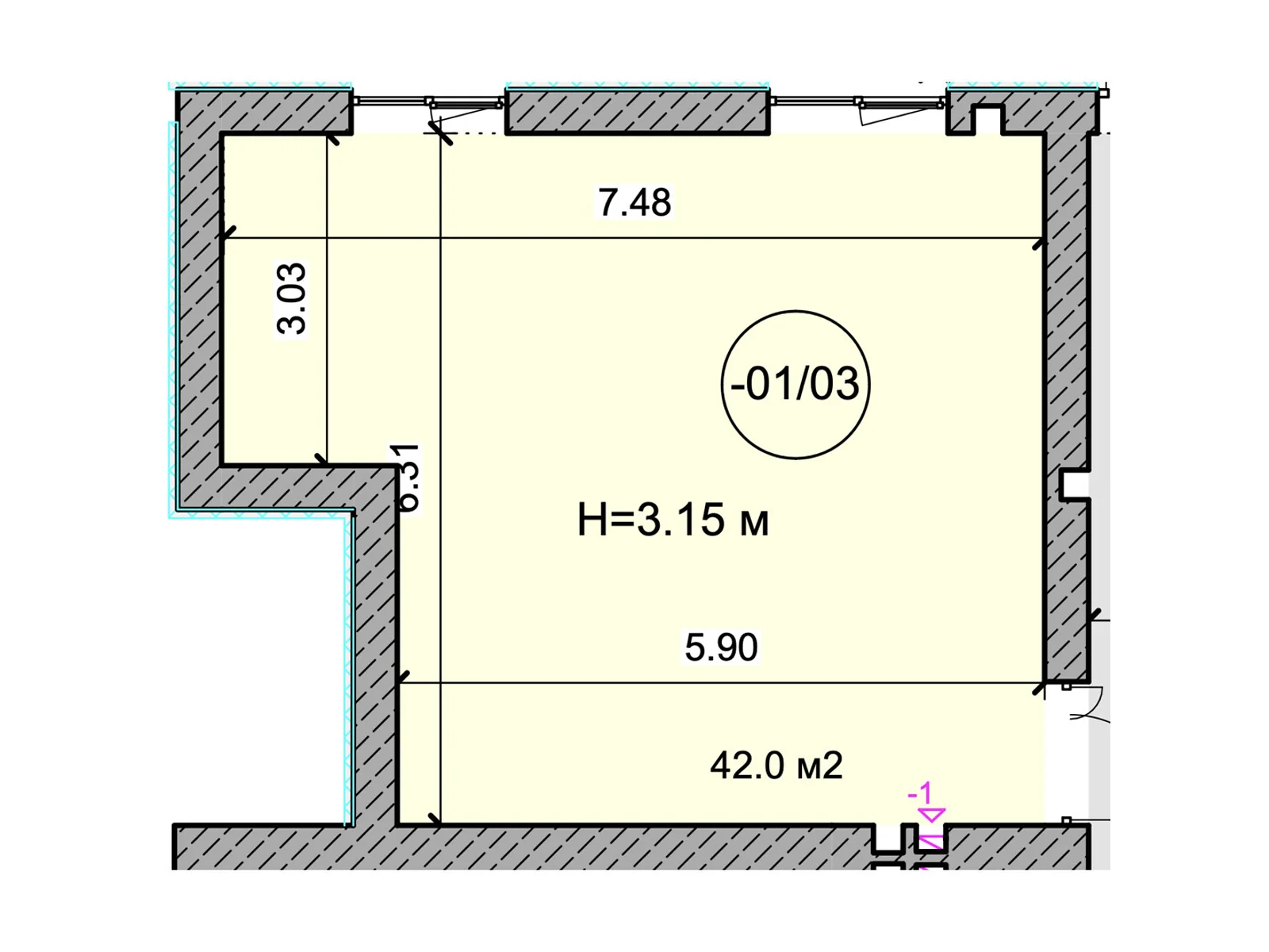 Продается объект сферы услуг 42 кв. м в 6-этажном здании, цена: 42000 $ - фото 1