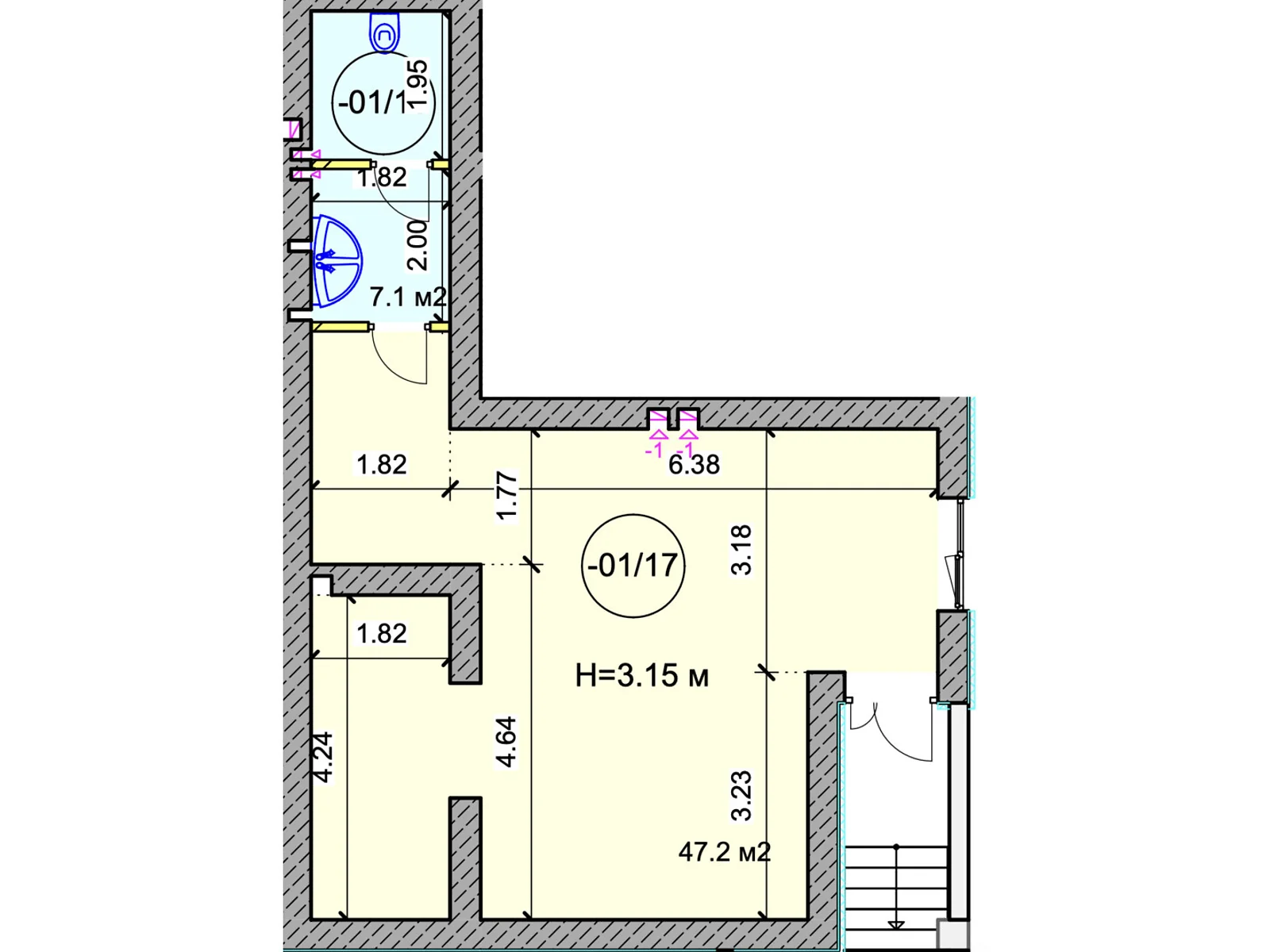 Продается объект сферы услуг 53.7 кв. м в 6-этажном здании, цена: 48330 $ - фото 1