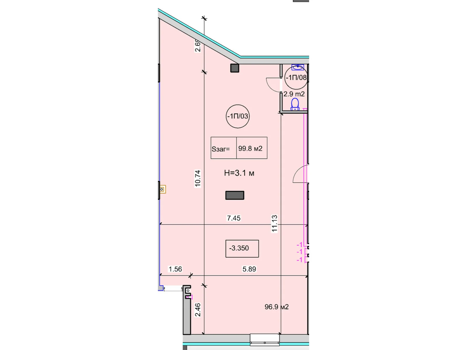 Продается объект сферы услуг 99.8 кв. м в 7-этажном здании, цена: 69860 $ - фото 1