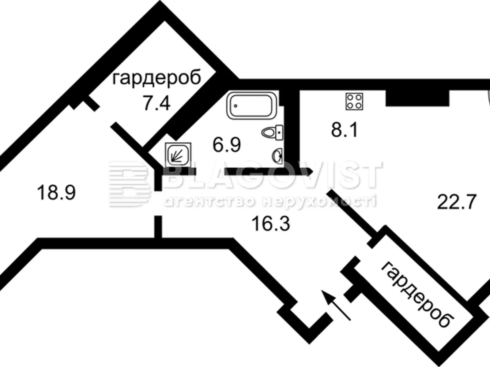 Продається 2-кімнатна квартира 86.3 кв. м у Києві - фото 2