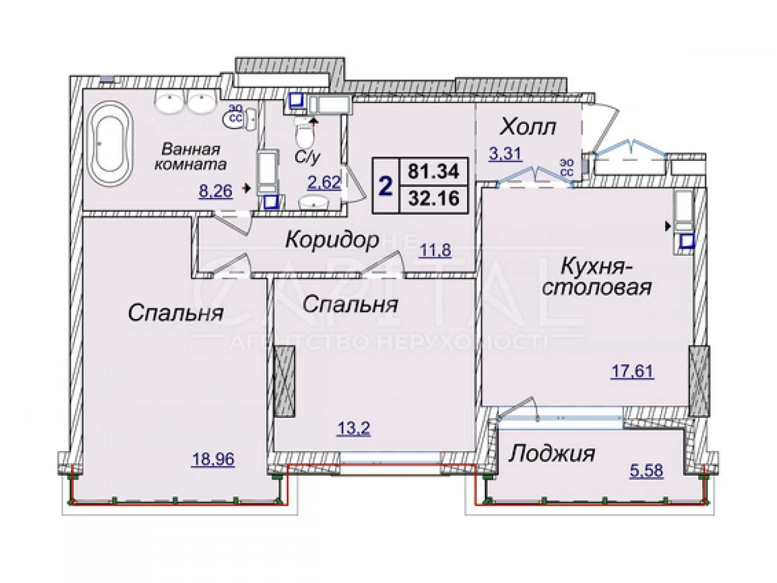 Продається 2-кімнатна квартира 82 кв. м у Києві, вул. Андрія Верхогляда(Драгомирова) - фото 1