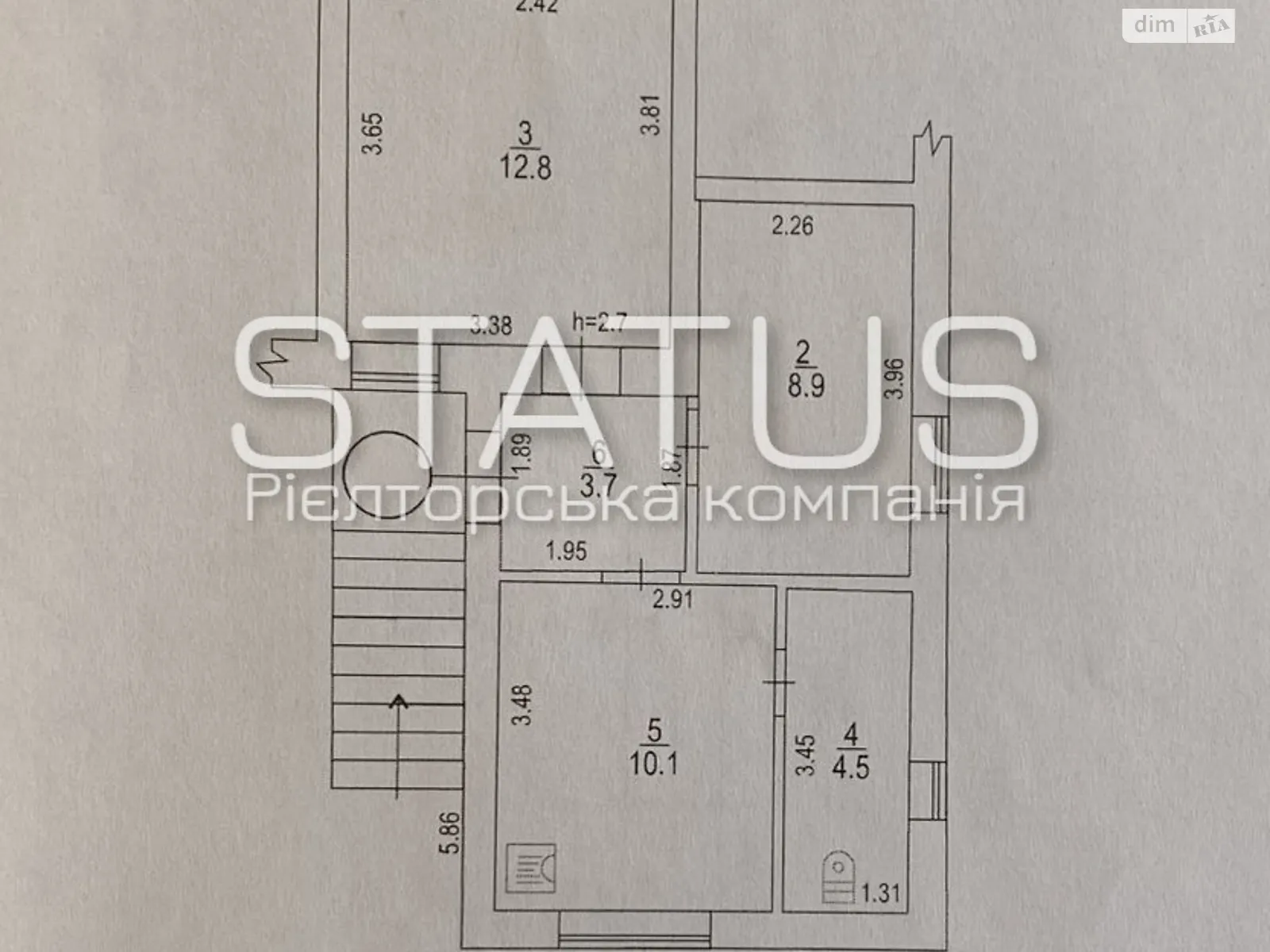 Продается 2-комнатная квартира 54.8 кв. м в Полтаве, пер. Бистривський - фото 1