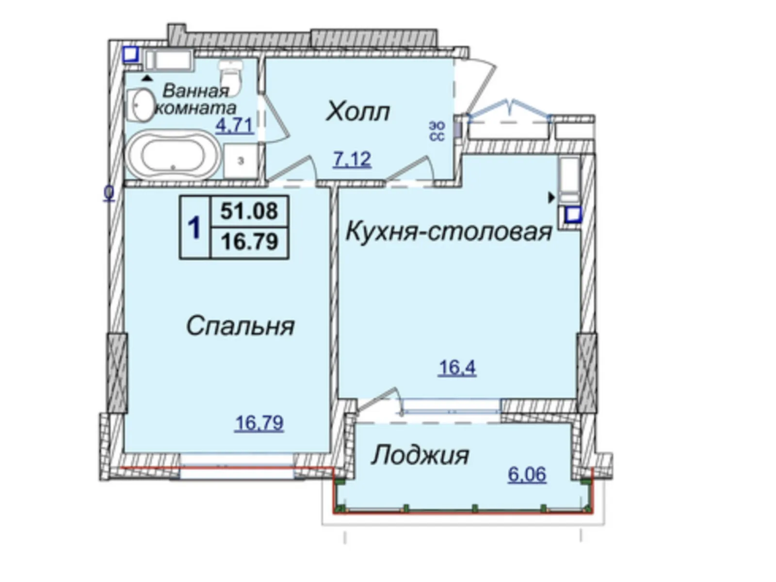 Продається 1-кімнатна квартира 51 кв. м у Києві, вул. Андрія Верхогляда(Драгомирова), 19А - фото 1