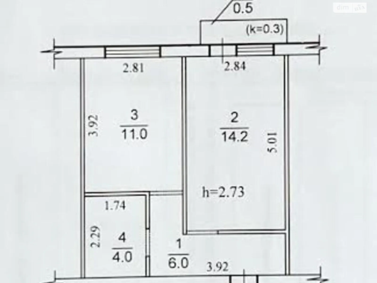 Продається 1-кімнатна квартира 35.7 кв. м у Дослідному, цена: 18000 $ - фото 1