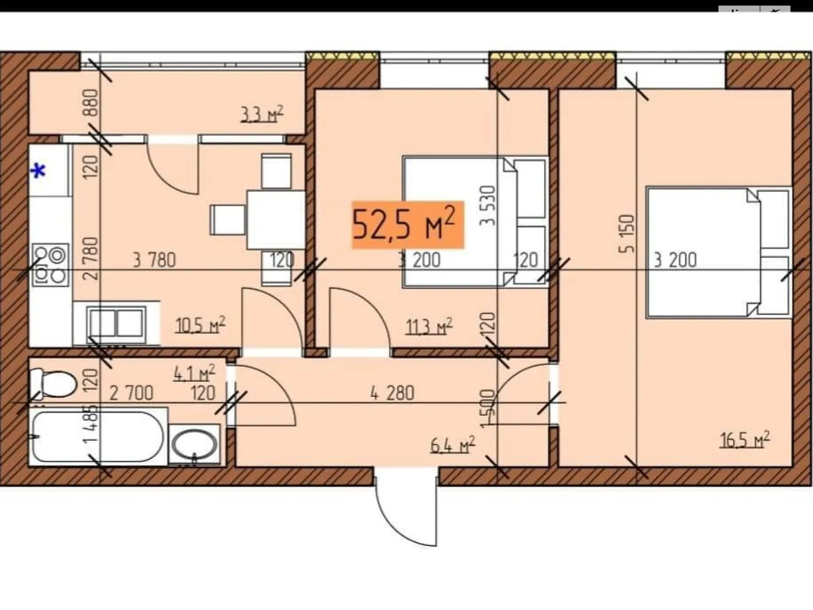 Продається 2-кімнатна квартира 52 кв. м у Вінниці, вул. Джерельна - фото 1