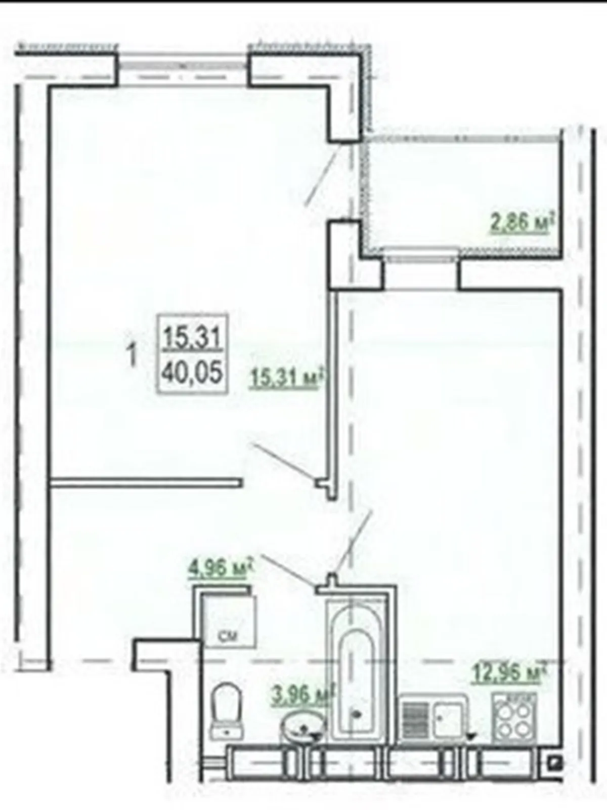 Продається 1-кімнатна квартира 40 кв. м у Харкові - фото 3