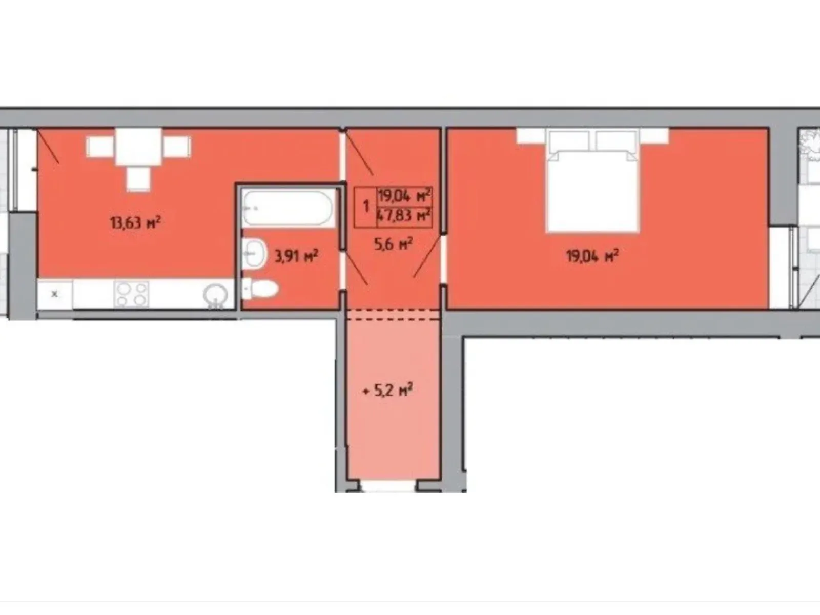 Продается 1-комнатная квартира 56 кв. м в Лиманке, ул. Жемчужная - фото 1