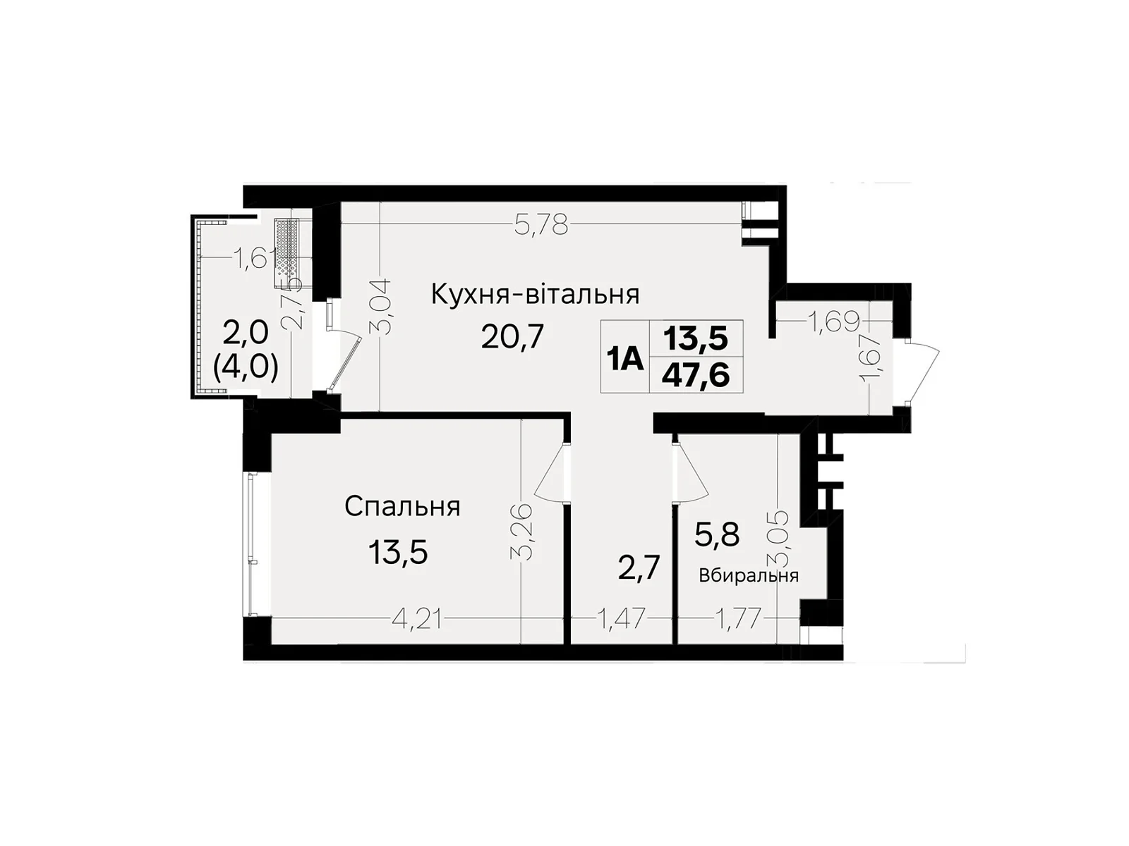 Продається 1-кімнатна квартира 46.9 кв. м у Вінниці, пров. Цегельний, 12 - фото 1