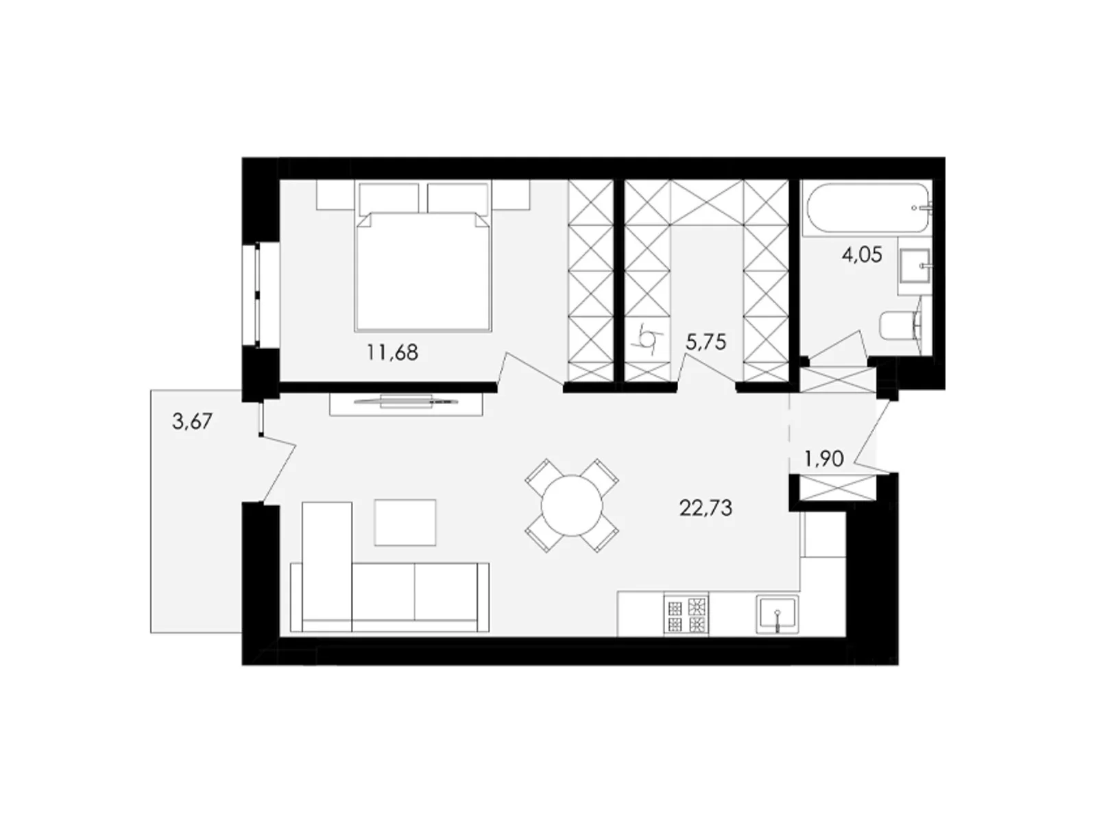 Продается 1-комнатная квартира 47 кв. м в Львове, ул. Замарстиновская, 76 - фото 1