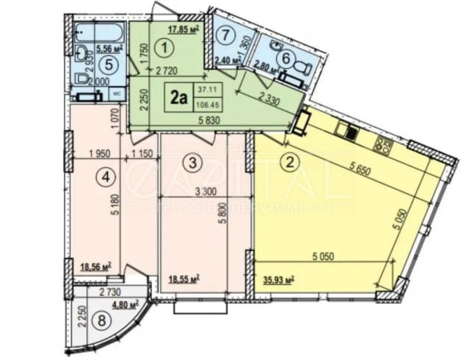 Продается 2-комнатная квартира 105 кв. м в Киеве, ул. Глубочицкая, 73 - фото 1