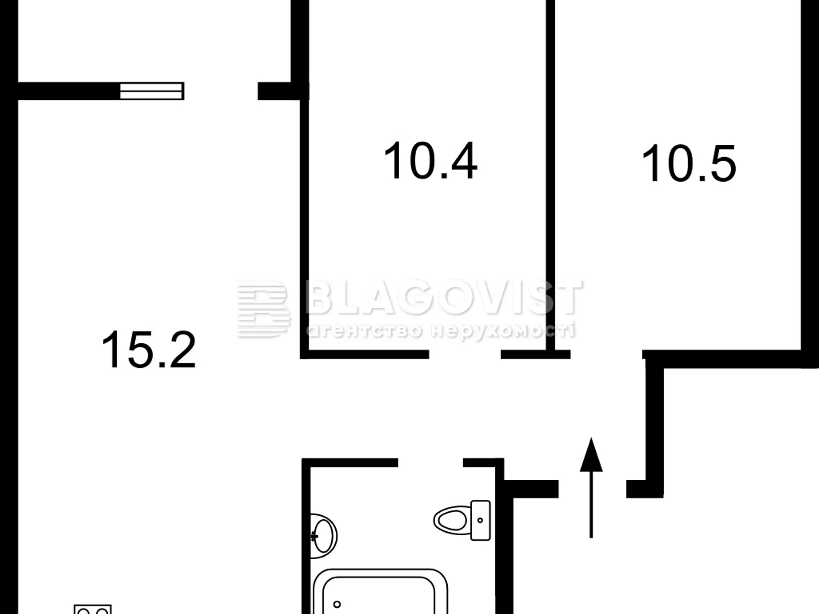 Продается 2-комнатная квартира 55.2 кв. м в  - фото 2