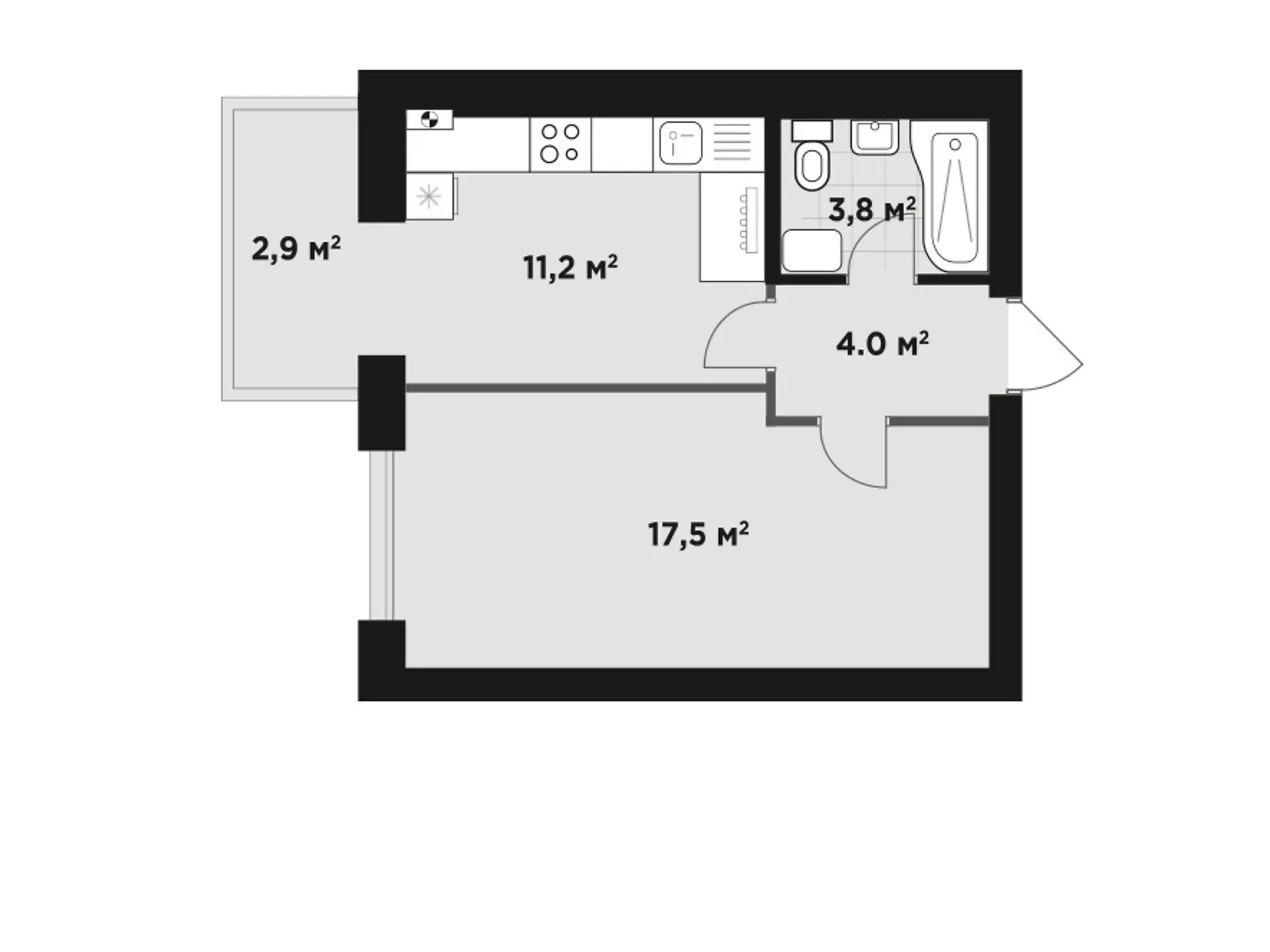 Продається 1-кімнатна квартира 40.3 кв. м у Бучі - фото 2