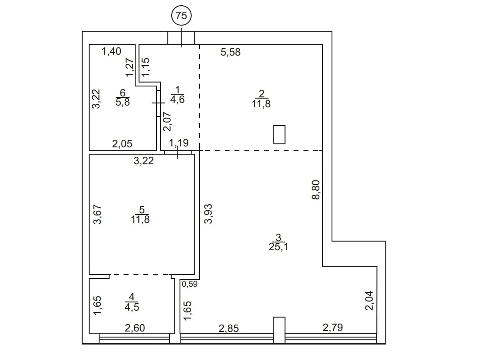 Продается 2-комнатная квартира 63.6 кв. м в Ужгороде, ул. Сергея Мартина(Парижской Коммуны), 4 - фото 1