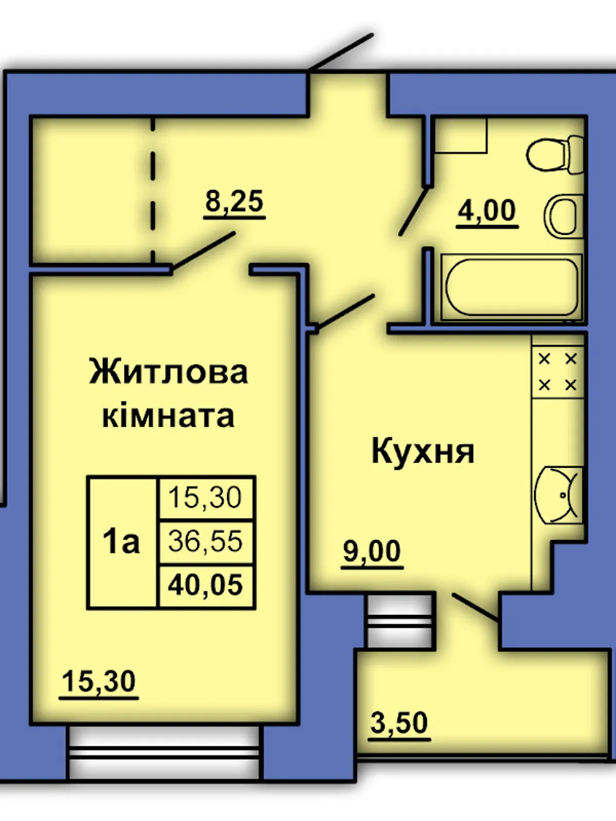 Продається 1-кімнатна квартира 40 кв. м у Полтаві, вул. Олександра Оксанченка(Степового Фронту), 20 - фото 1