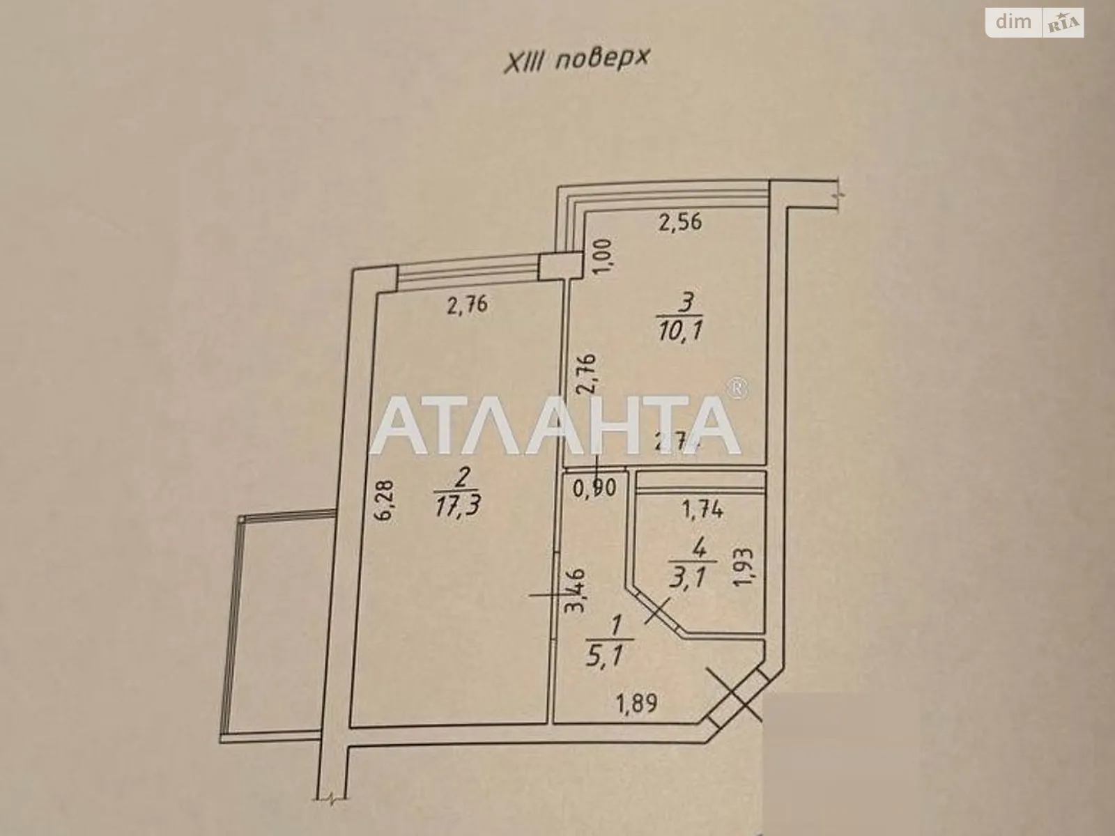 Продается 1-комнатная квартира 38.8 кв. м в Одессе, цена: 34000 $ - фото 1