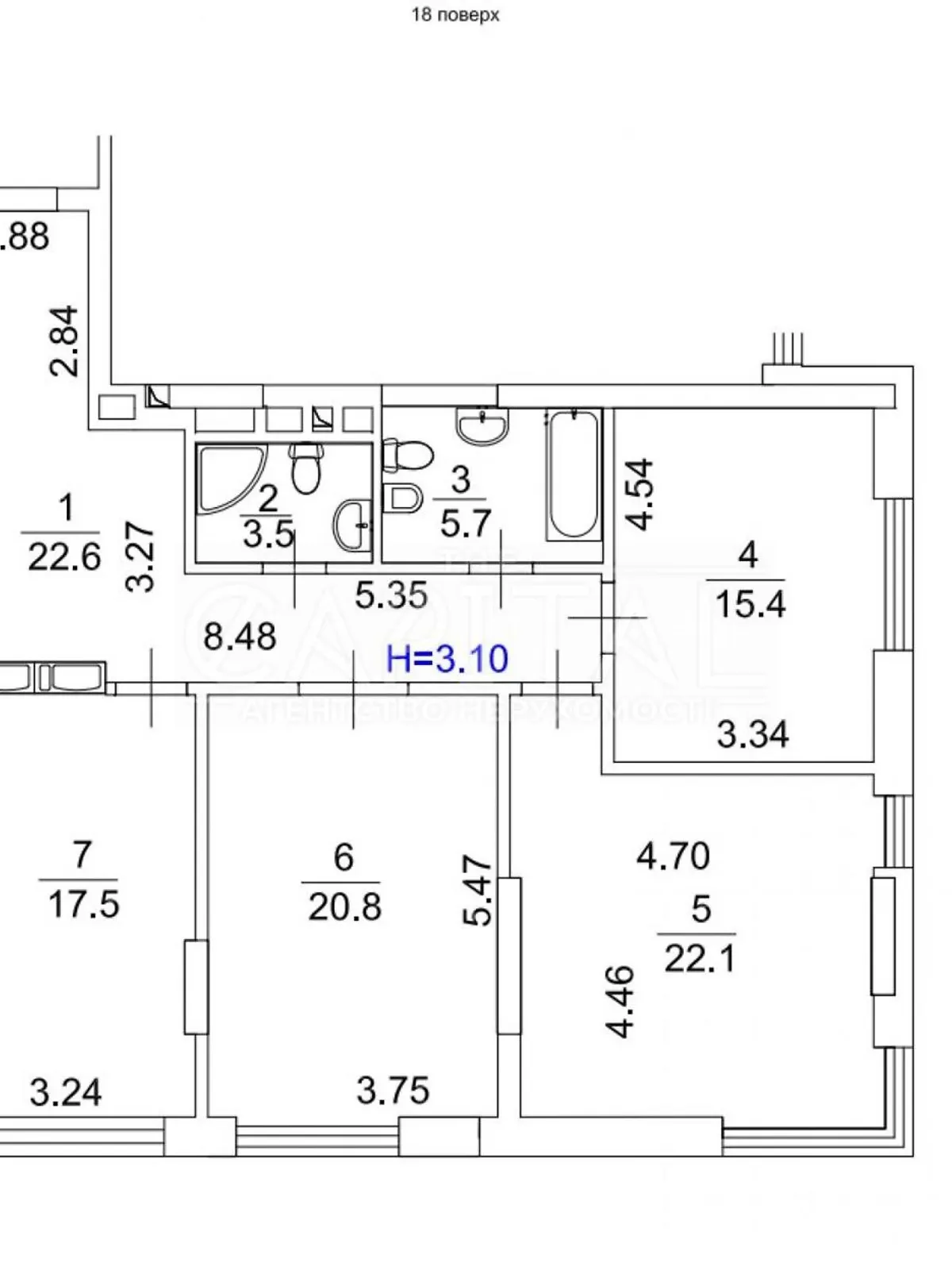 Продается 3-комнатная квартира 107.6 кв. м в Киеве - фото 2