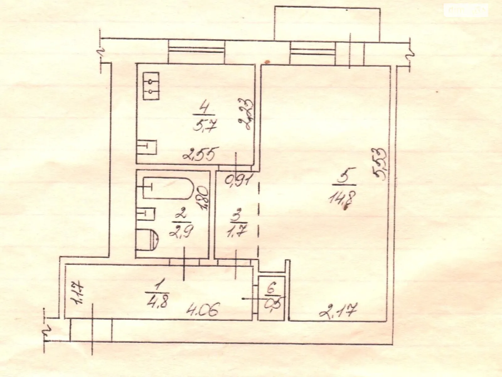Продается 1-комнатная квартира 30.9 кв. м в Черкассах, ул. Крещатик, 213 - фото 1