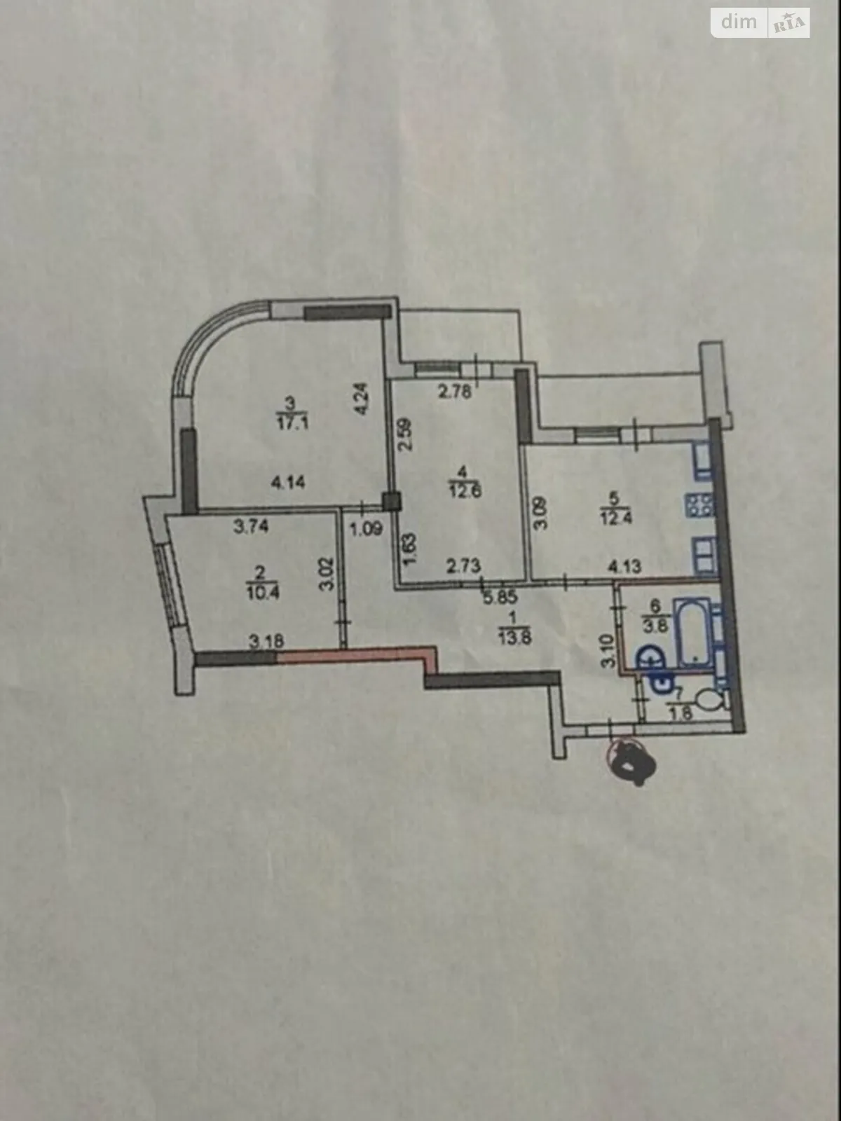 Продается 3-комнатная квартира 78 кв. м в Киеве, ул. Каховская, 58 - фото 1