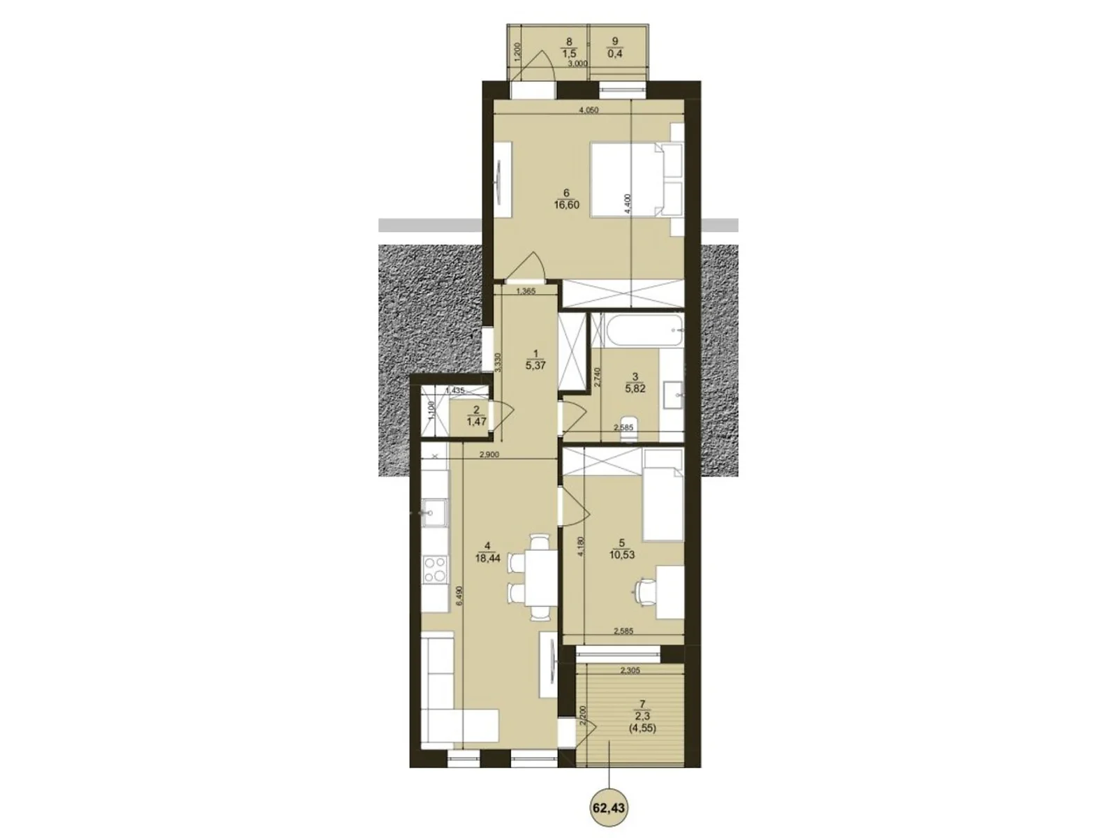 Продается 2-комнатная квартира 62 кв. м в Винниках, ул. Дмытерка, 53 - фото 1