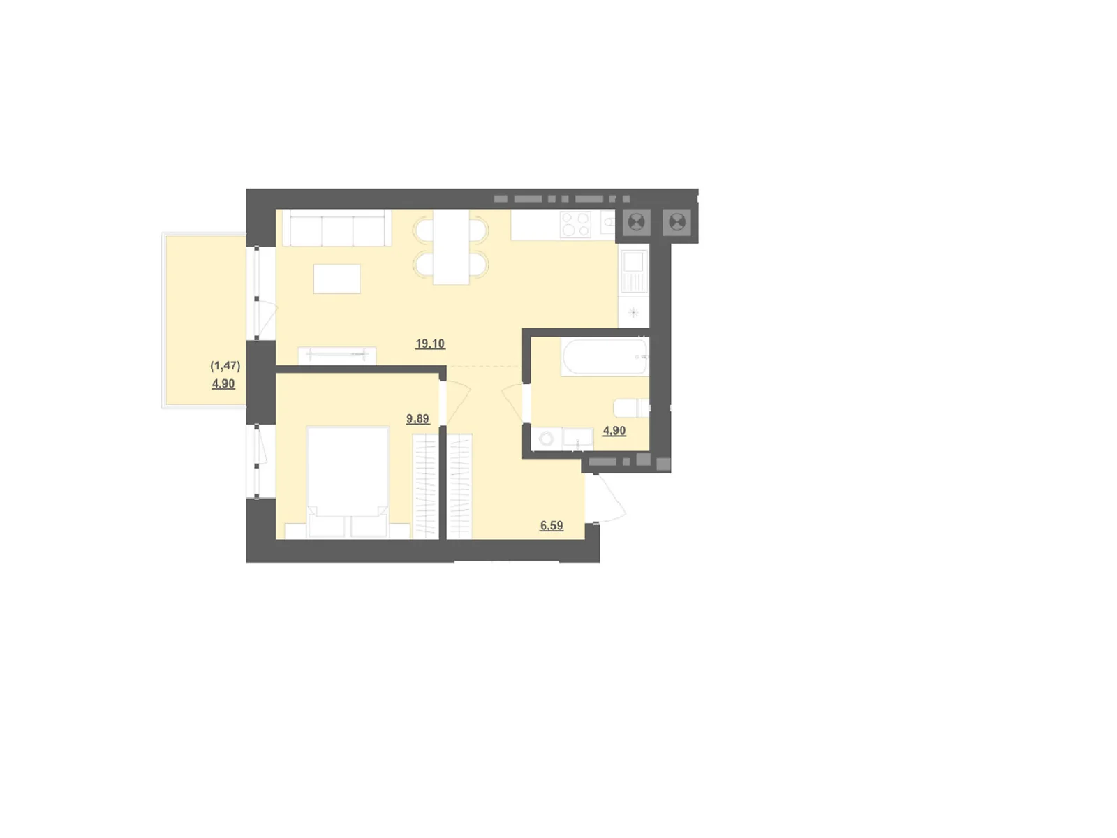 Продается 1-комнатная квартира 41.15 кв. м в Пустомытах, ул. Садовая - фото 1