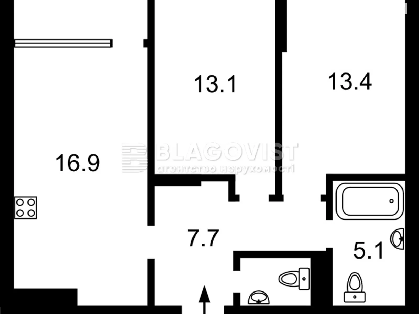 Продається 2-кімнатна квартира 62.9 кв. м у Києві - фото 2