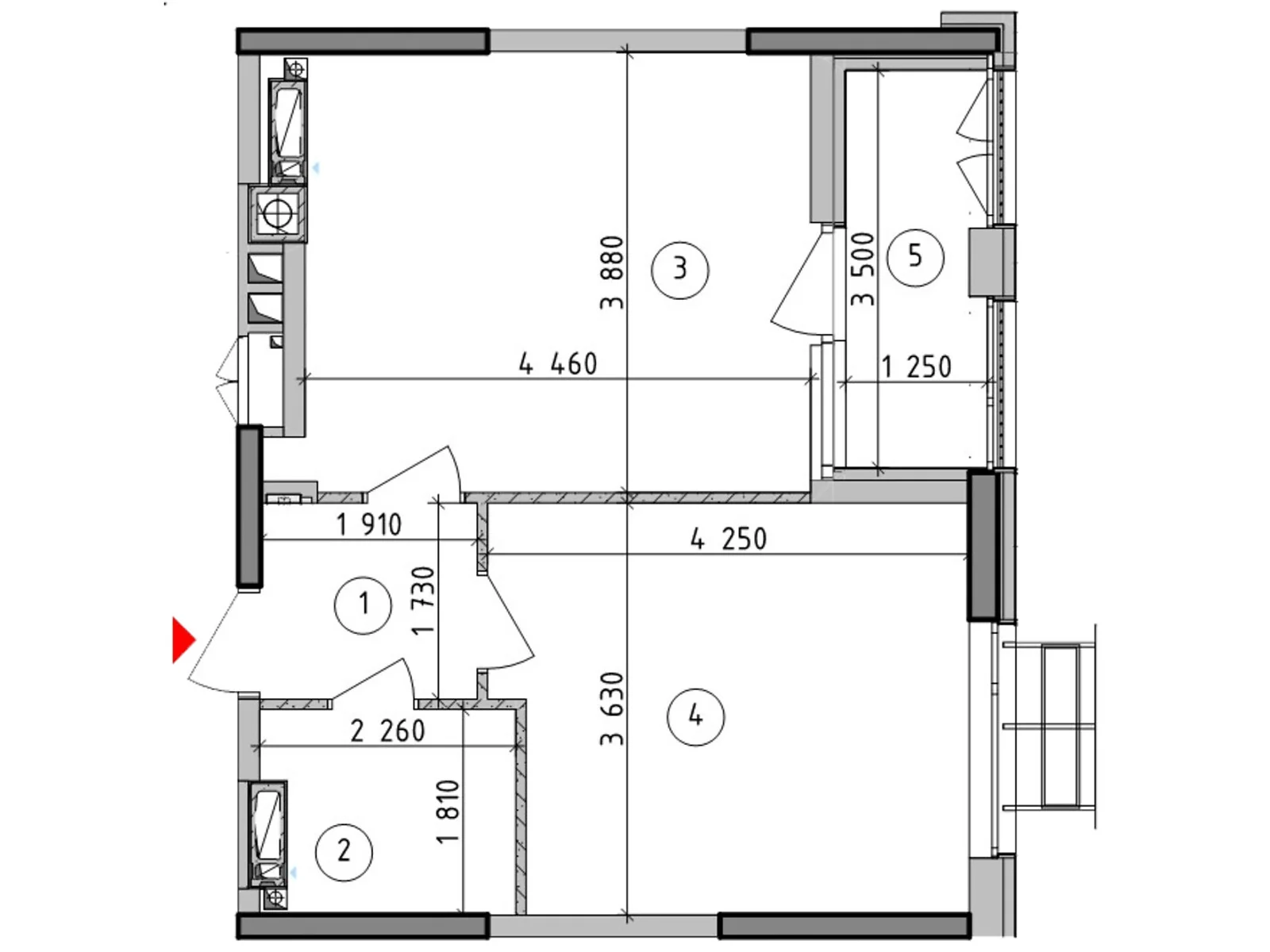 Продается 1-комнатная квартира 43.9 кв. м в Гатном, ул. Киевская(Карпа Валовня), 1 - фото 1