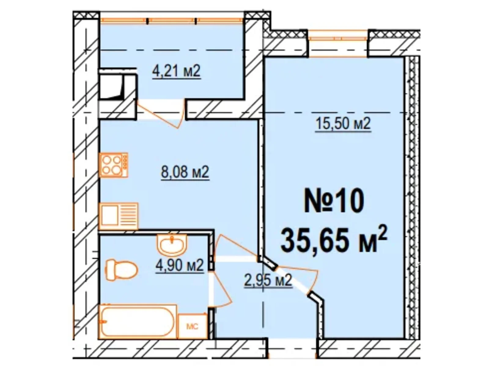 Продается 1-комнатная квартира 35.65 кв. м в Агрономичном, пер. Героев Чорнобыля, 1 - фото 1