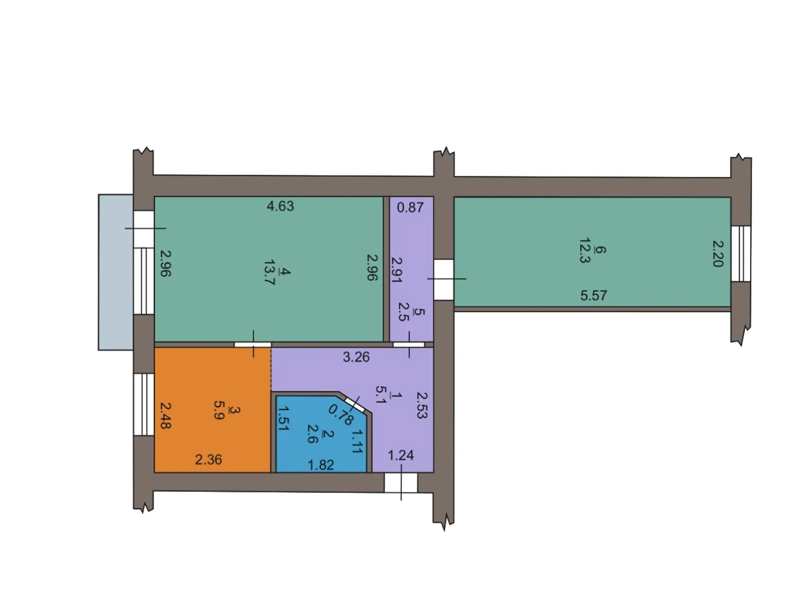 2-кімнатна квартира 43 кв. м у Запоріжжі, цена: 14500 $ - фото 1