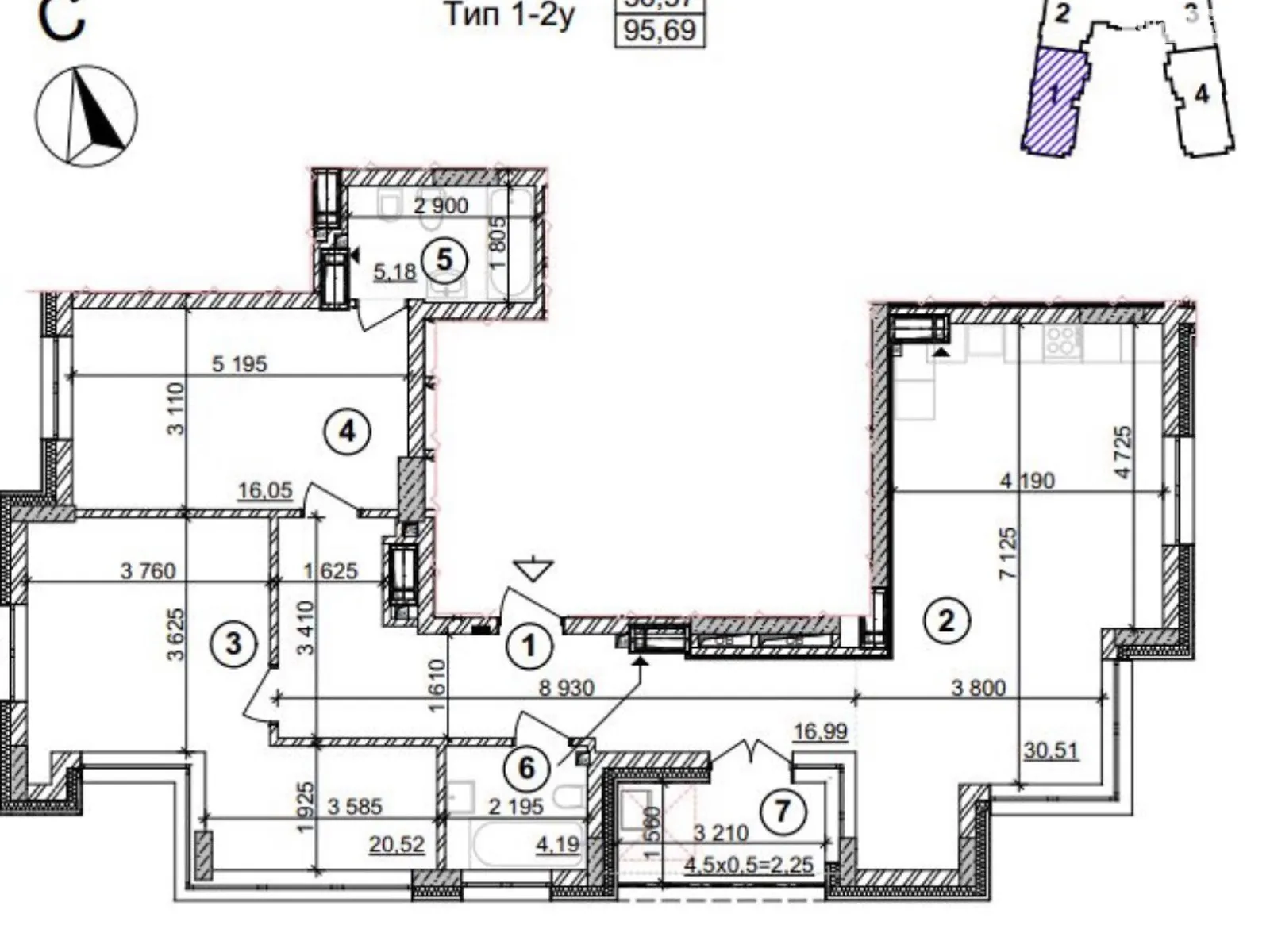 Продается 2-комнатная квартира 96.4 кв. м в Киеве - фото 2