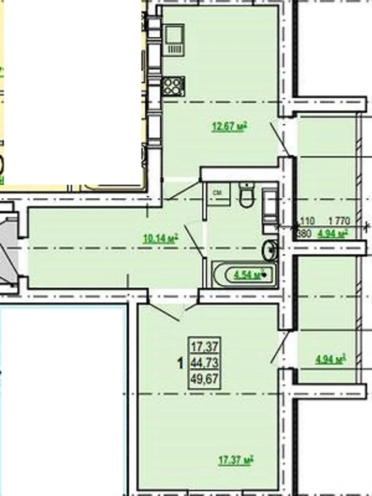 Продается 1-комнатная квартира 50 кв. м в Харькове - фото 2