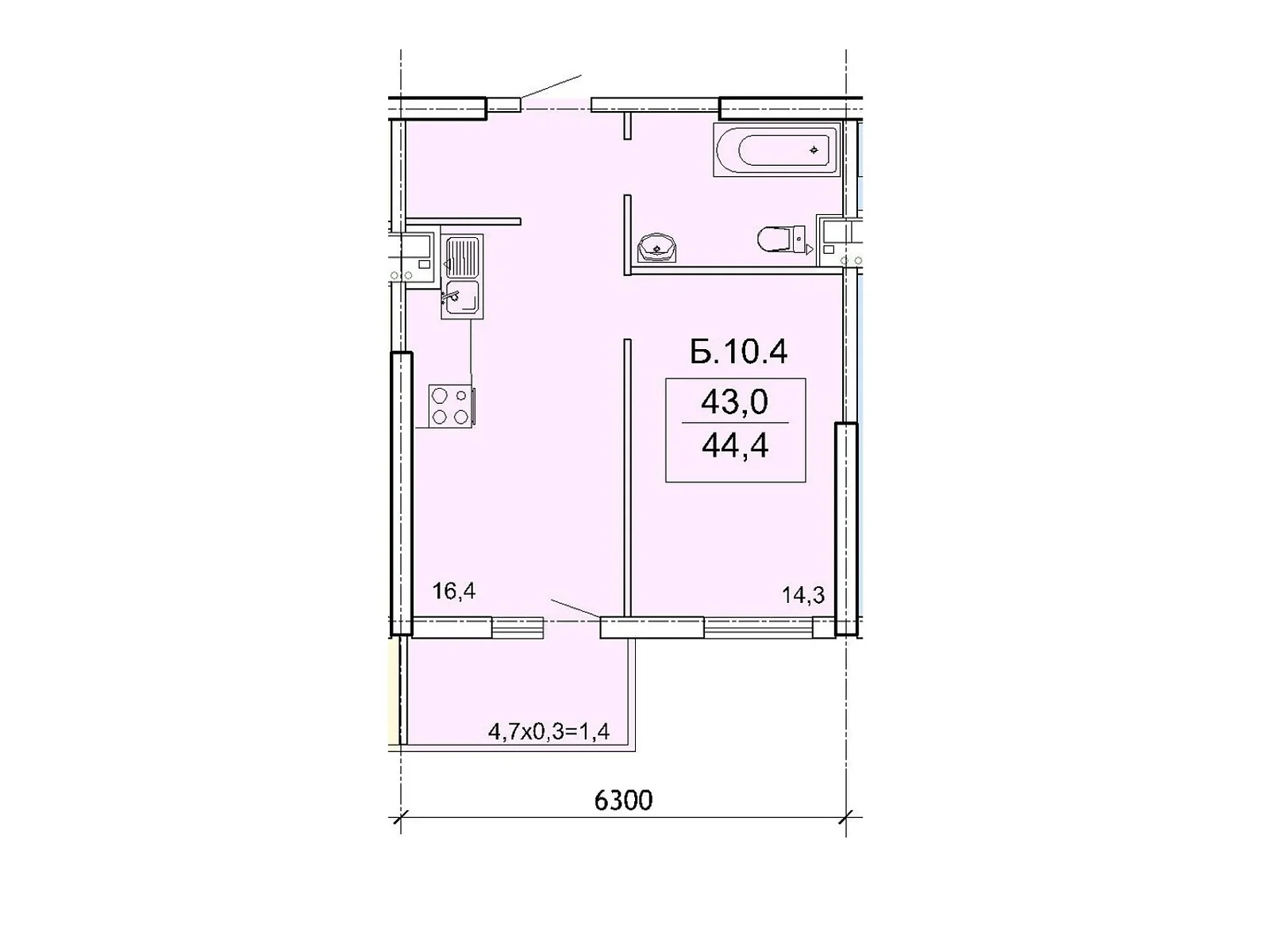 Продается 1-комнатная квартира 44.4 кв. м в Одессе, Фонтанская дор., 25 - фото 1