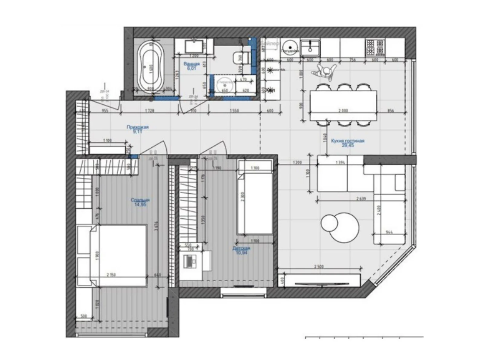 Продается 3-комнатная квартира 73.3 кв. м в Чабанах, ул. Юности, 14А - фото 1