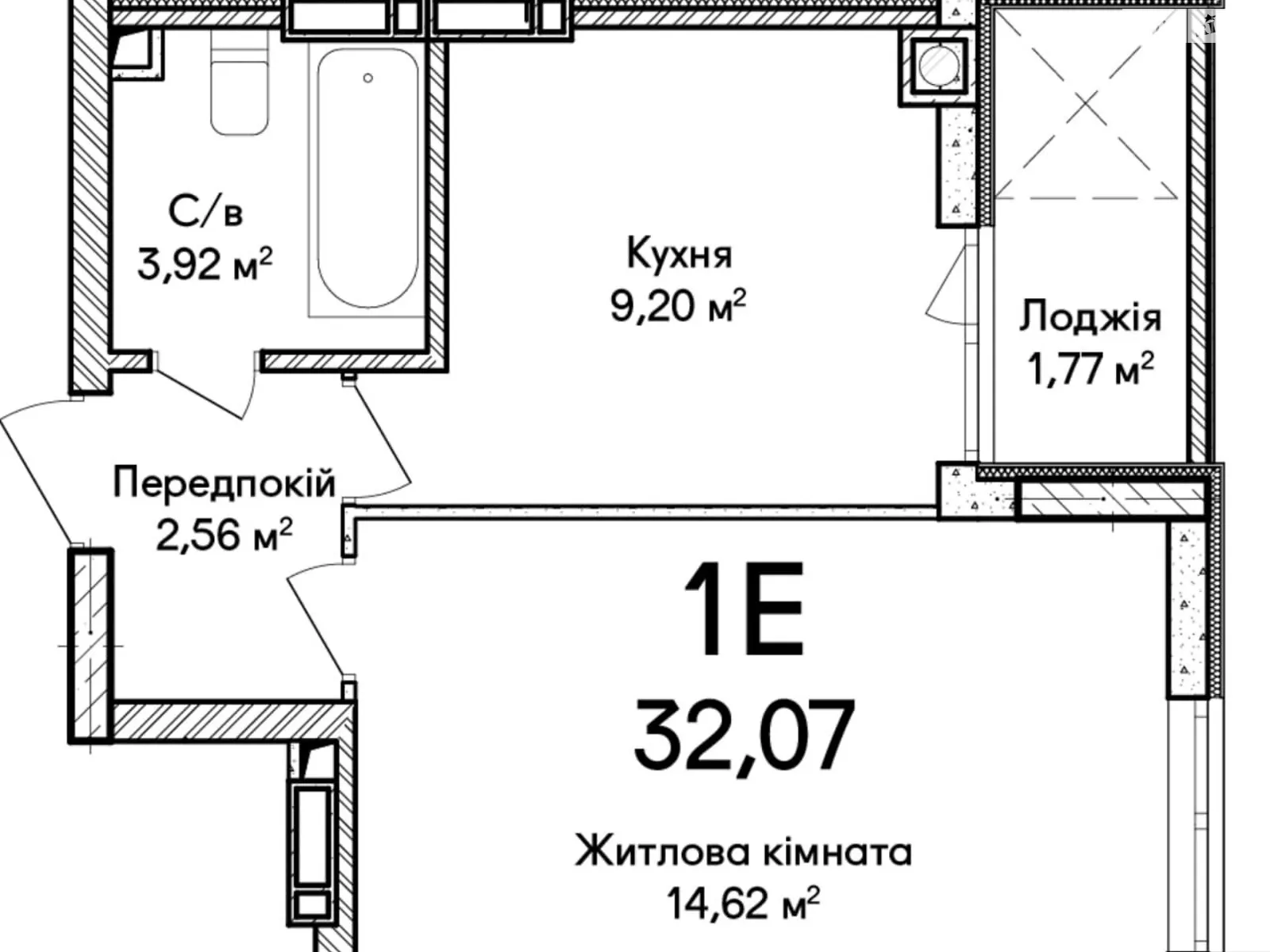 Продается 1-комнатная квартира 32 кв. м в Ирпене, ул. Кобылянской Ольги, 1В/19 - фото 1
