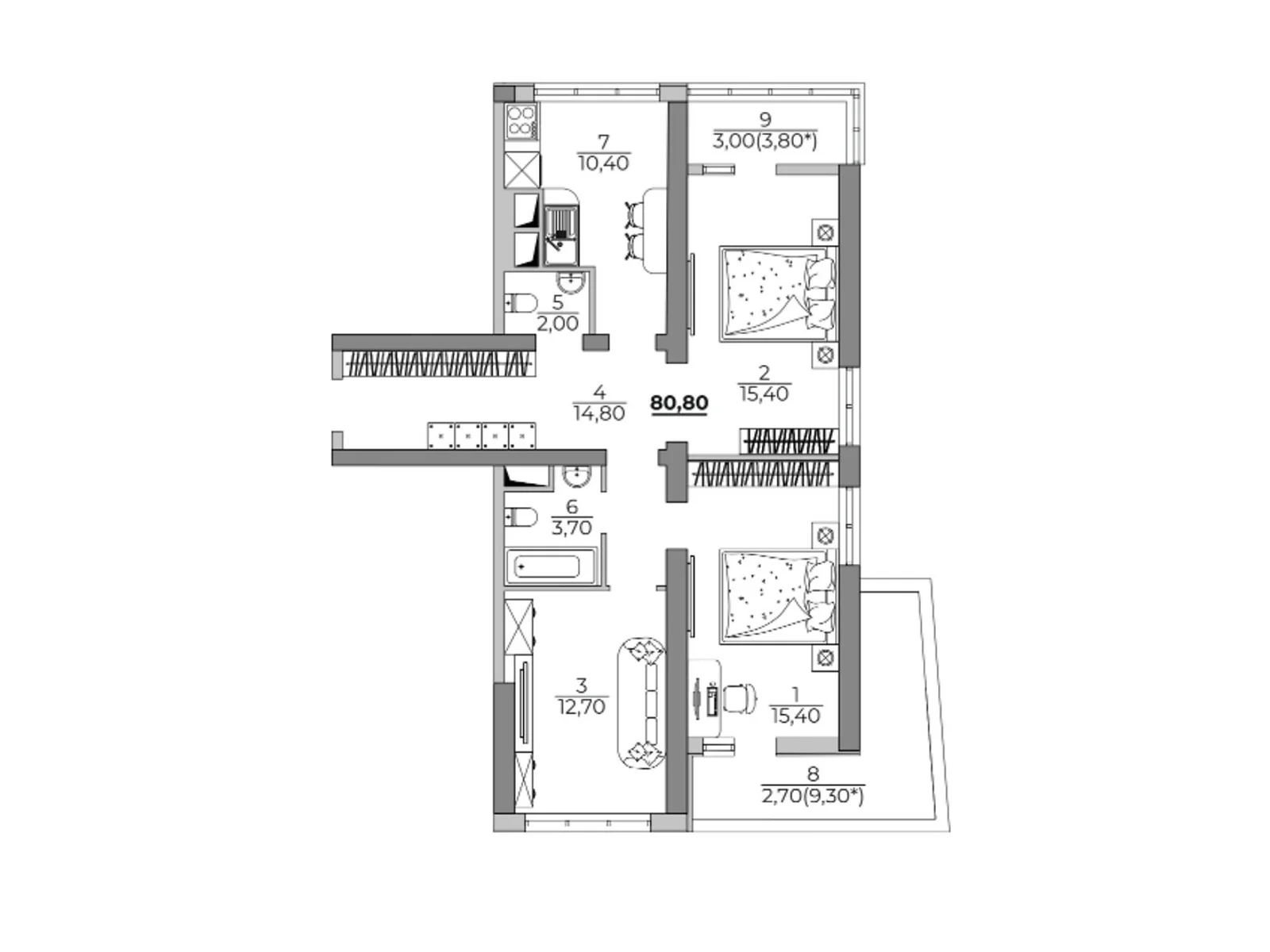 Продається 1-кімнатна квартира 82.9 кв. м у Одесі, Фонтанська дор., 118А - фото 1