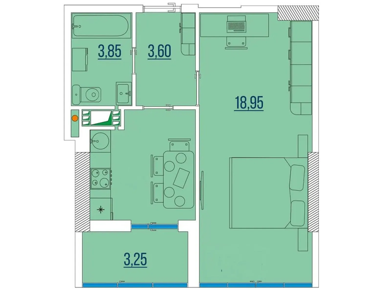 Продается 1-комнатная квартира 38.5 кв. м в Одессе - фото 3