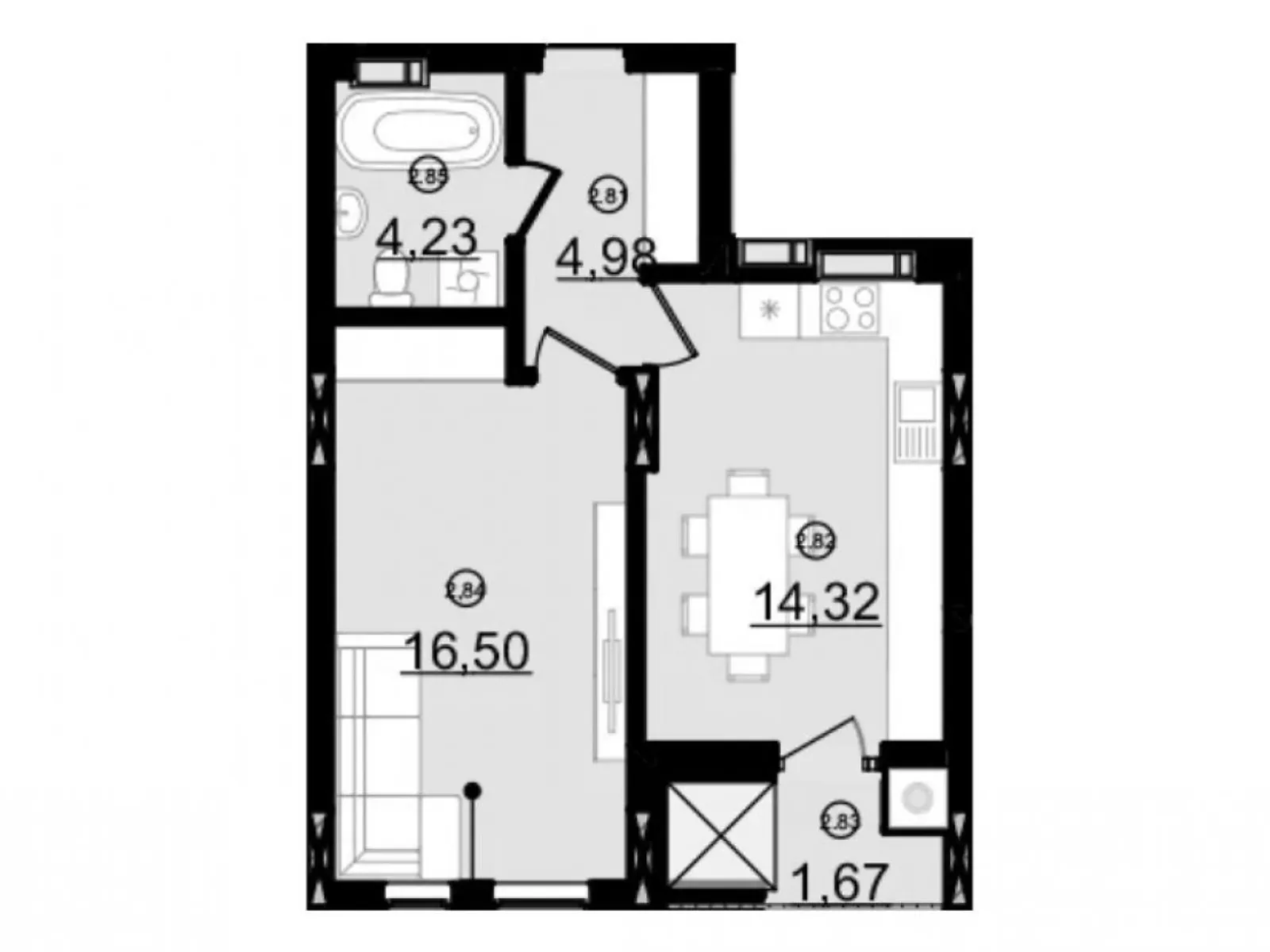 Продается 1-комнатная квартира 42 кв. м в Ужгороде - фото 1