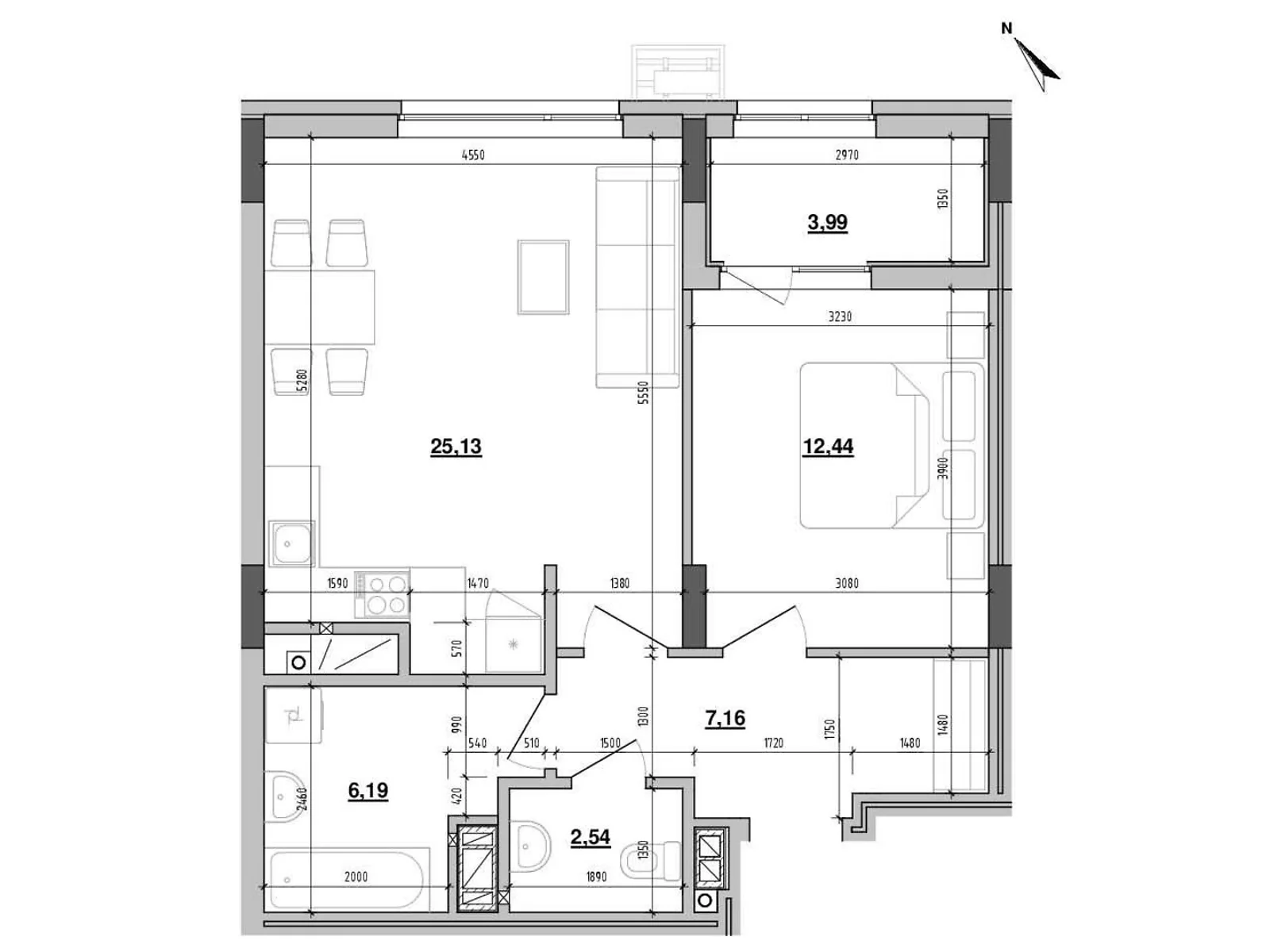 Продается 1-комнатная квартира 57.3 кв. м в Львове, ул. Новознесенская - фото 1