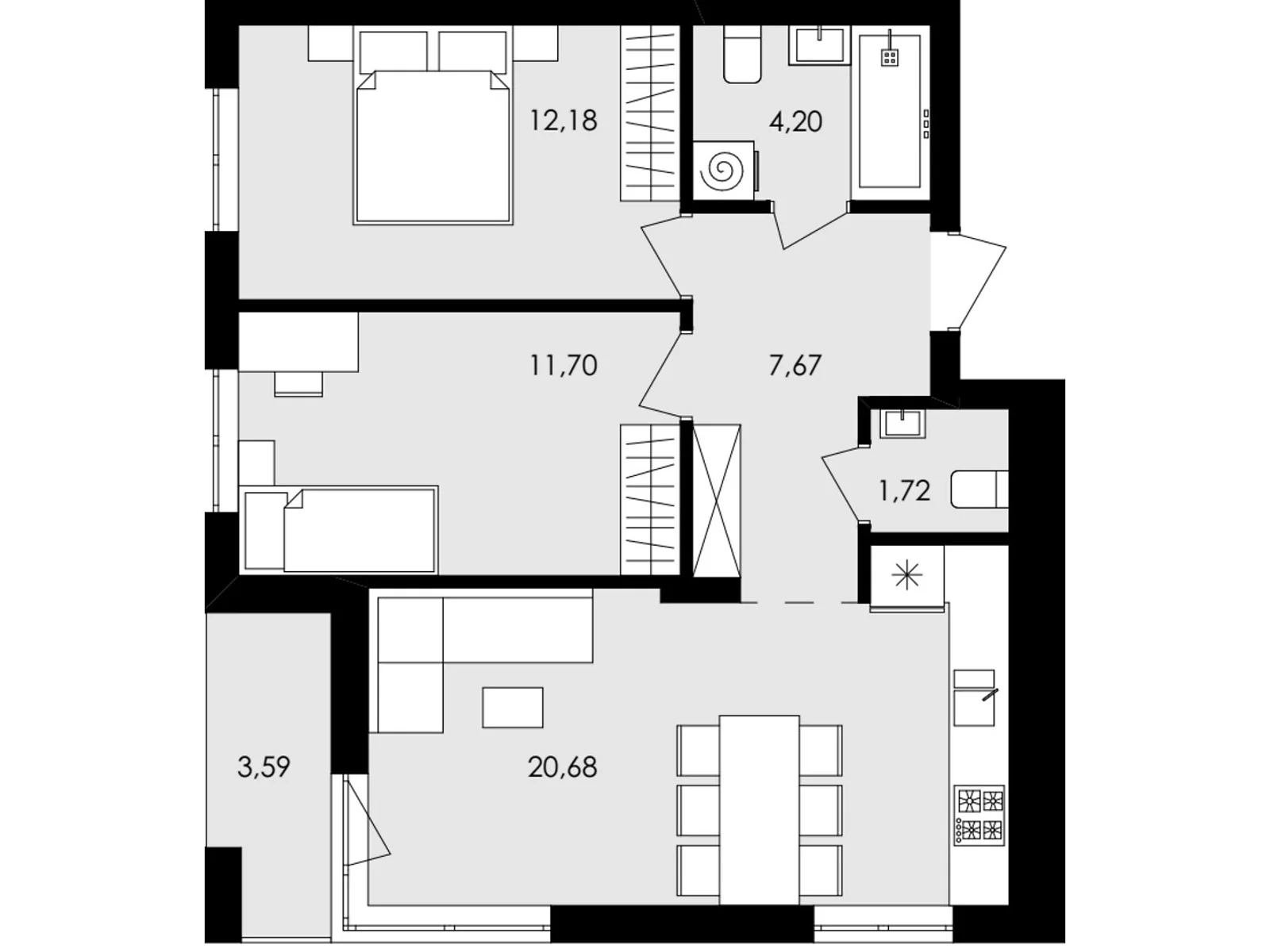 Продается 2-комнатная квартира 62.3 кв. м в Сокольниках, вул. Героев Майдана - фото 1