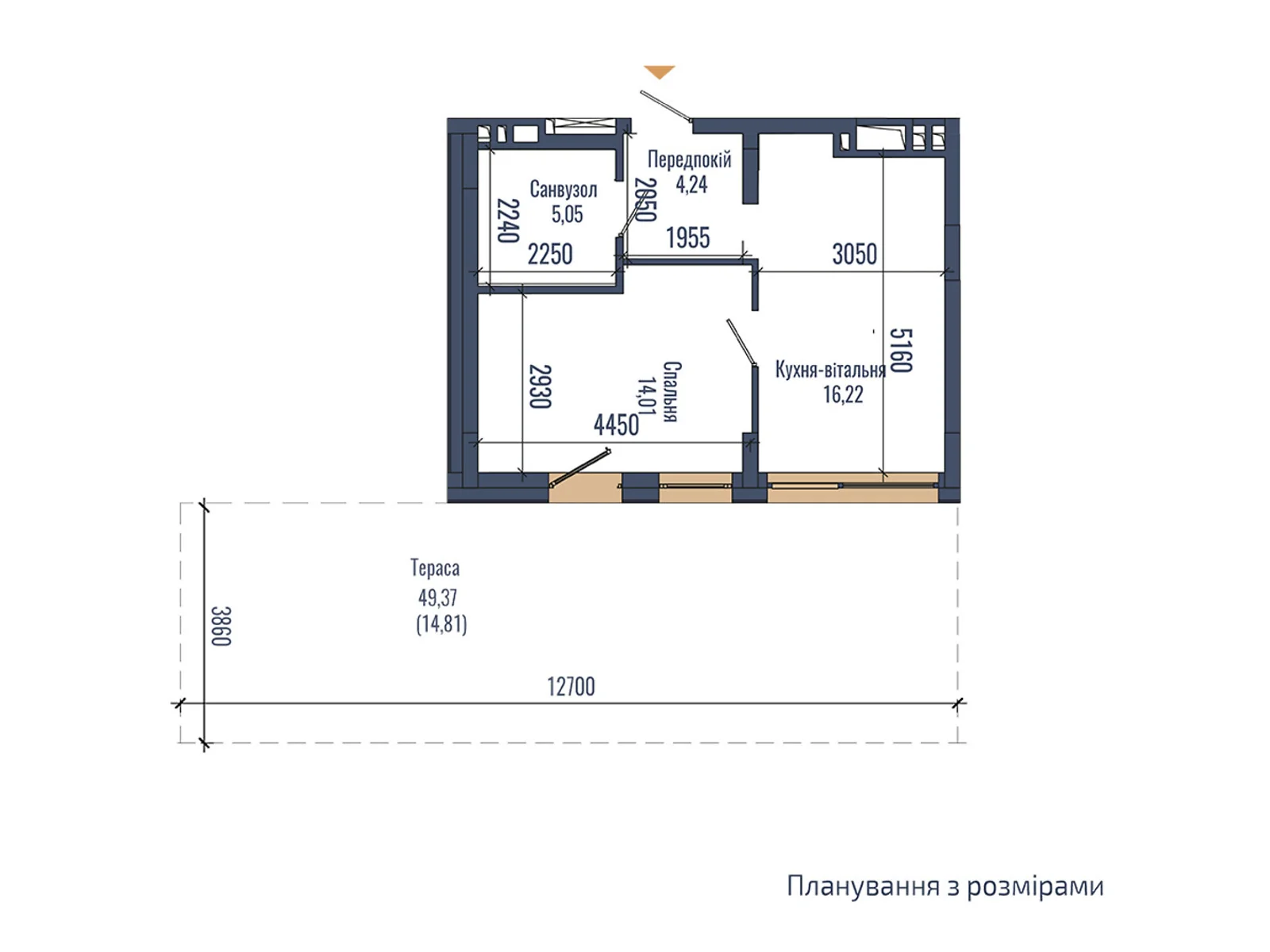 Продається 1-кімнатна квартира 54.32 кв. м у Львові, вул. Володимира Навроцького, 69 - фото 1