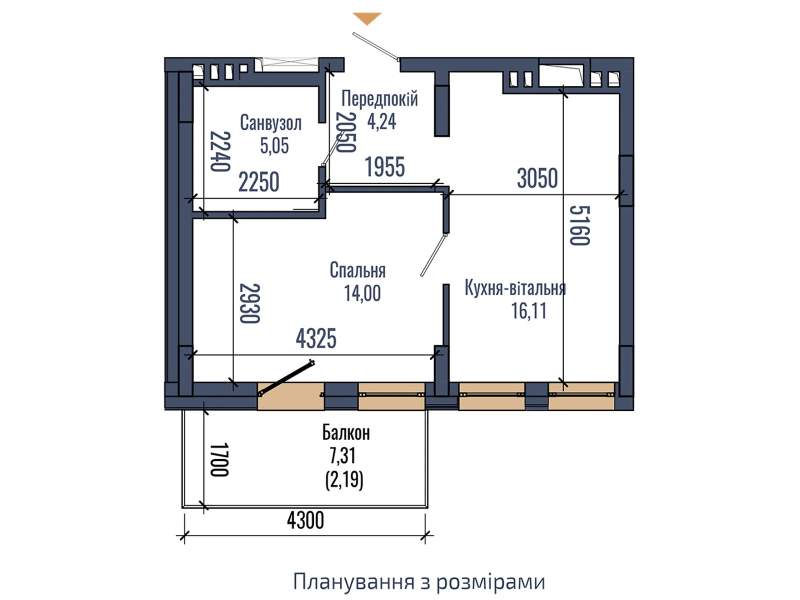 Продається 1-кімнатна квартира 41.59 кв. м у Львові, вул. Володимира Навроцького, 69 - фото 1